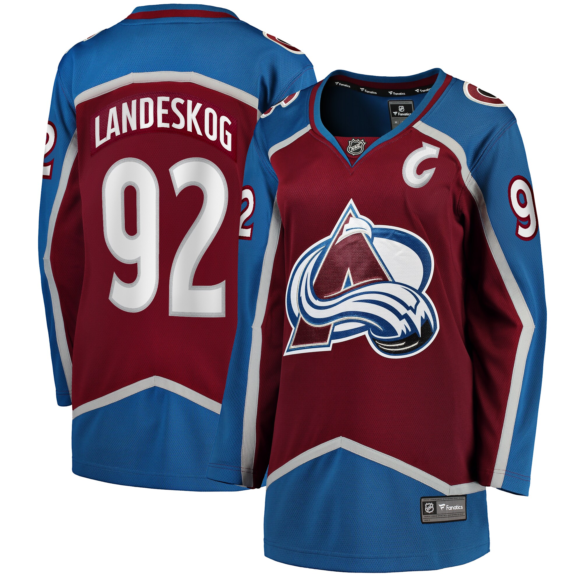 Women's Colorado Avalanche Gabriel Landeskog Burgundy Captain Patch Home Breakaway Player Jersey - JS500 