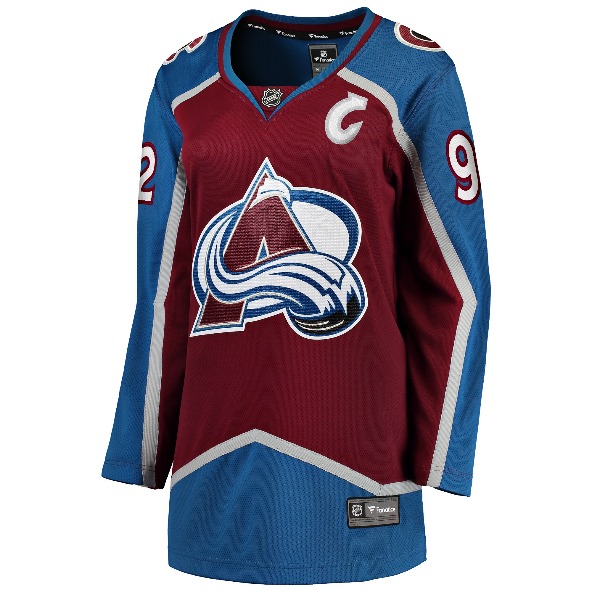 Alternative view of Women's Colorado Avalanche Gabriel Landeskog Burgundy Captain Patch Home Breakaway Player Jersey - JS500 