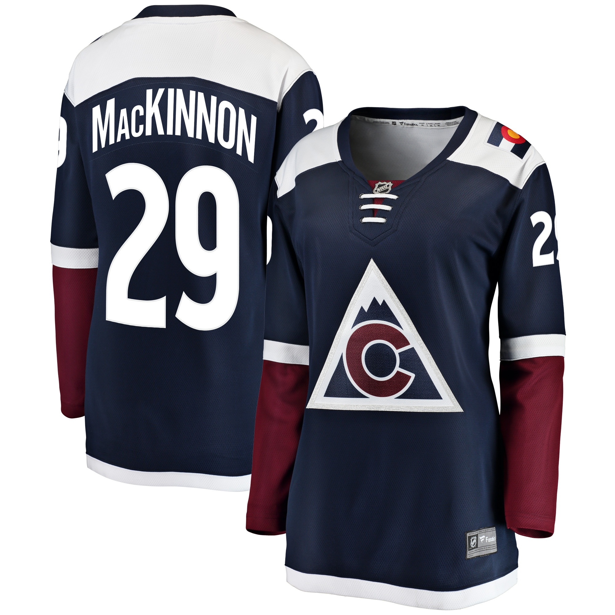 Women's Colorado Avalanche Nathan MacKinnon Navy Alternate Breakaway Player Jersey - JS457 