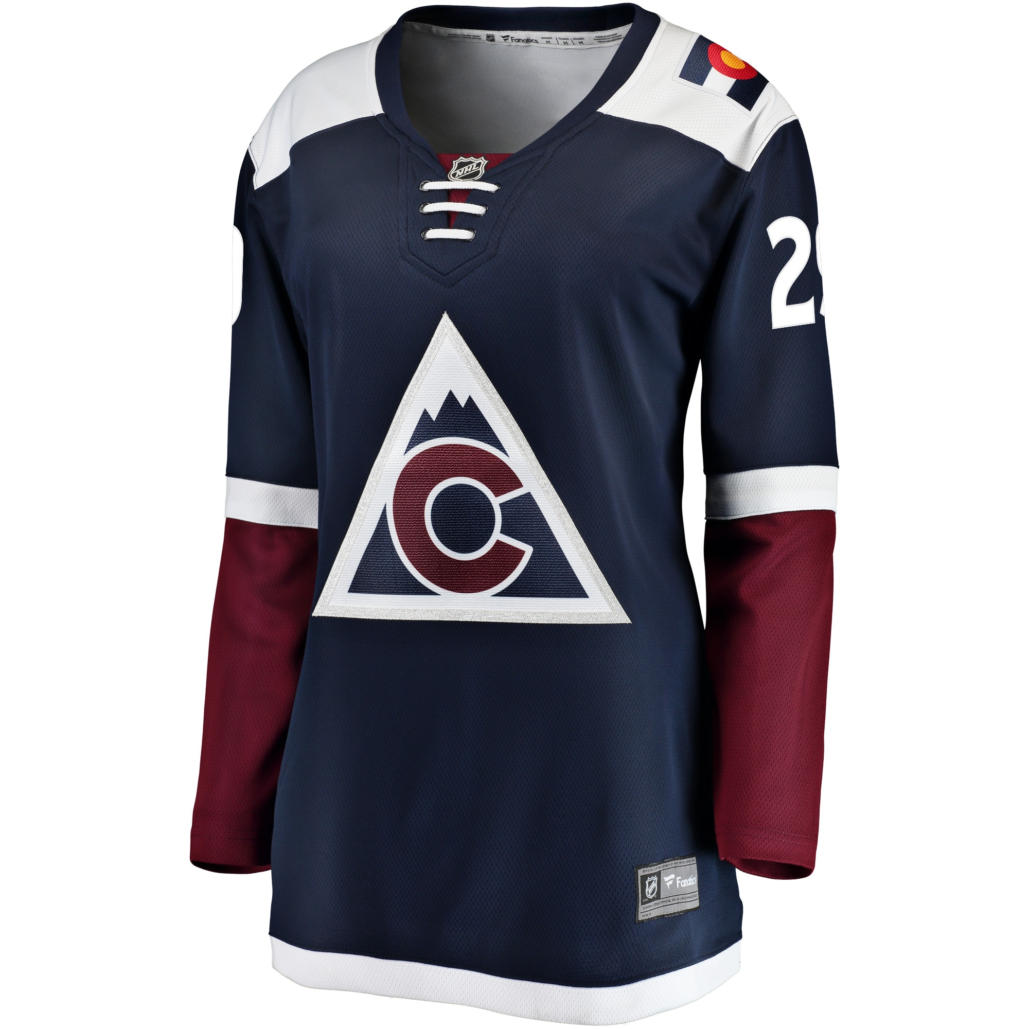 Alternative view of Women's Colorado Avalanche Nathan MacKinnon Navy Alternate Breakaway Player Jersey - JS457 