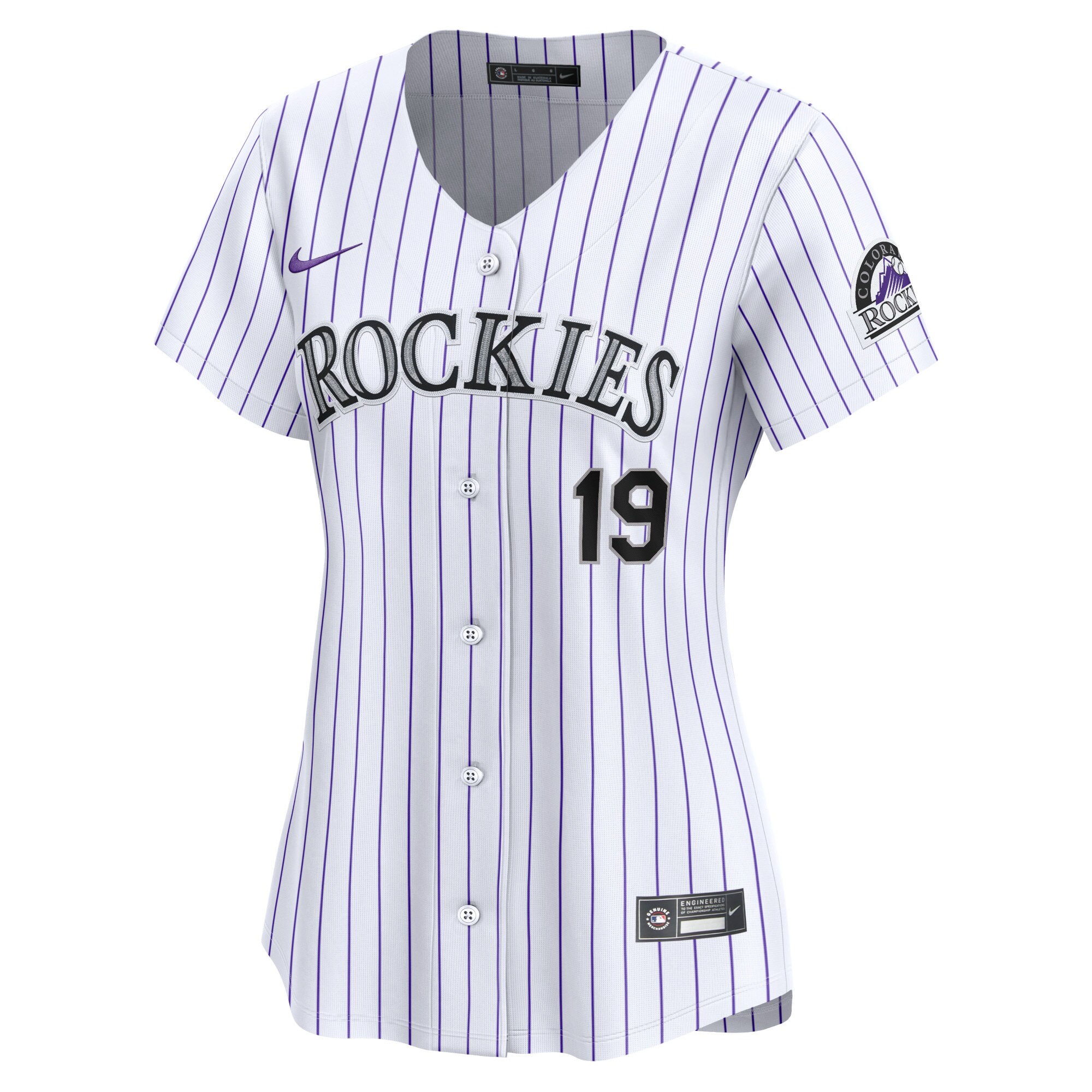 Alternative view of Women's Colorado Rockies Charlie Blackmon White Home Limited Player Jersey