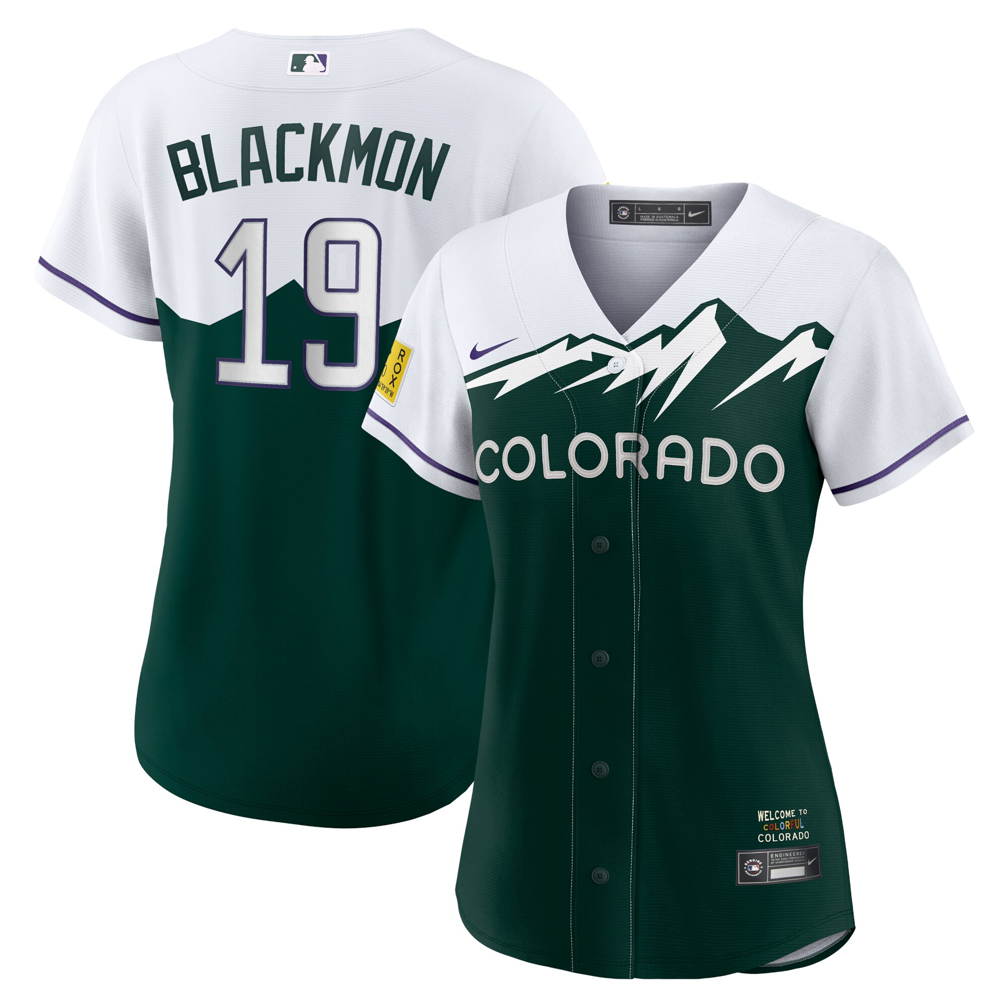 Women's Colorado Rockies Charlie Blackmon White/Forest Green City Connect Player Jersey