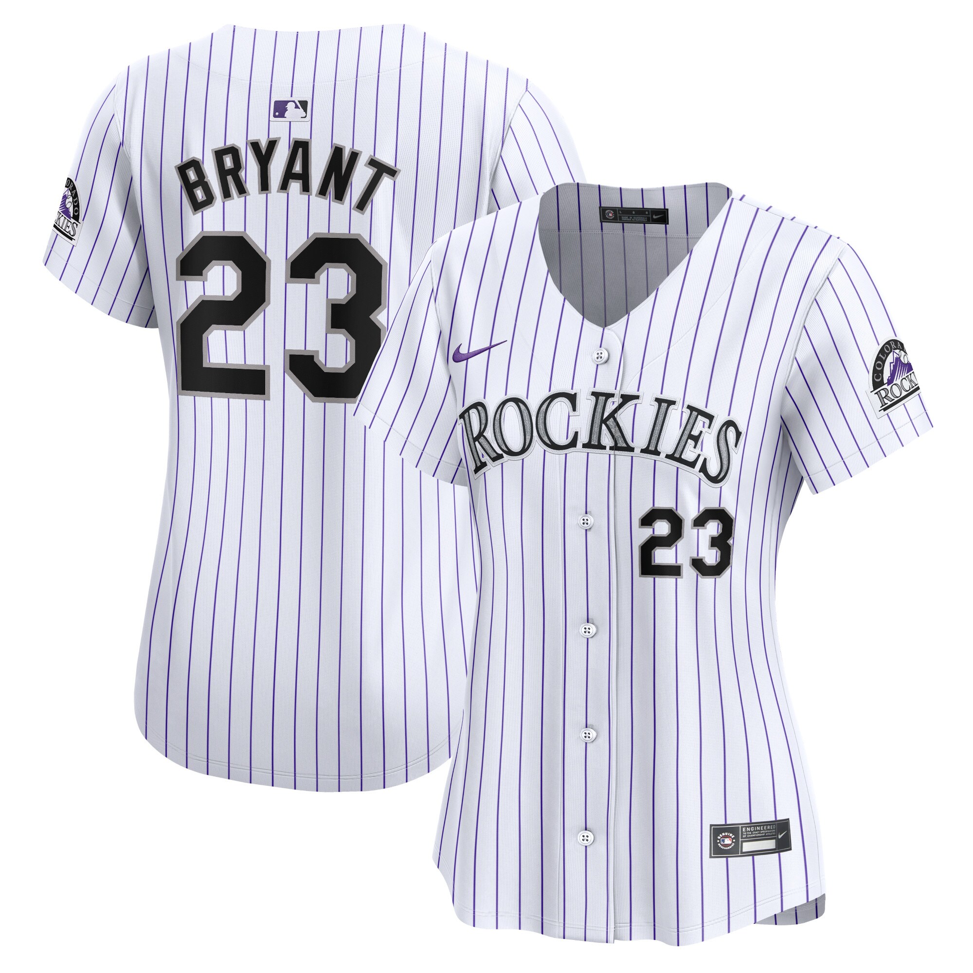 Women's Colorado Rockies Kris Bryant White Home Limited Player Jersey