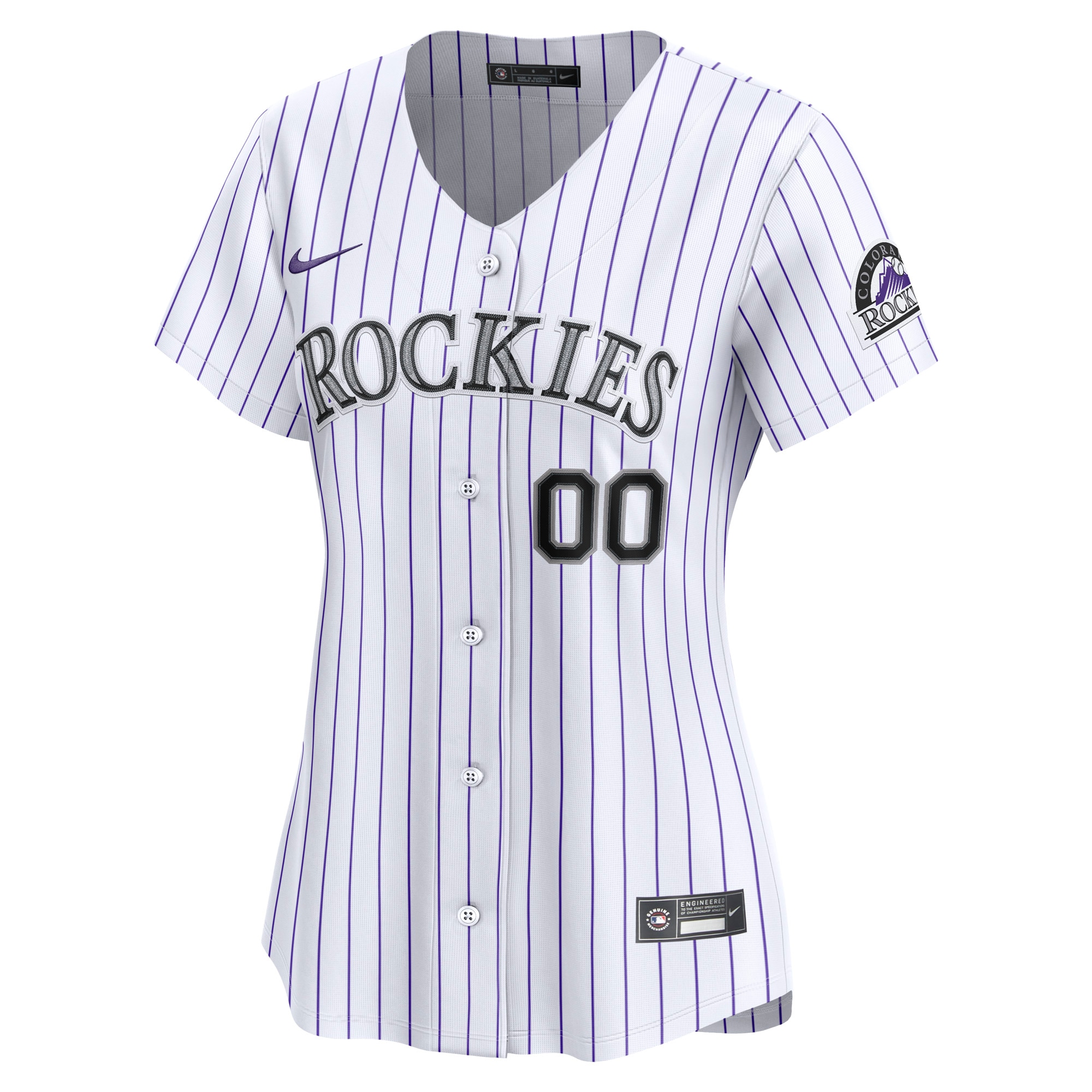 Alternative view of Women's Colorado Rockies White Home Limited Custom Jersey
