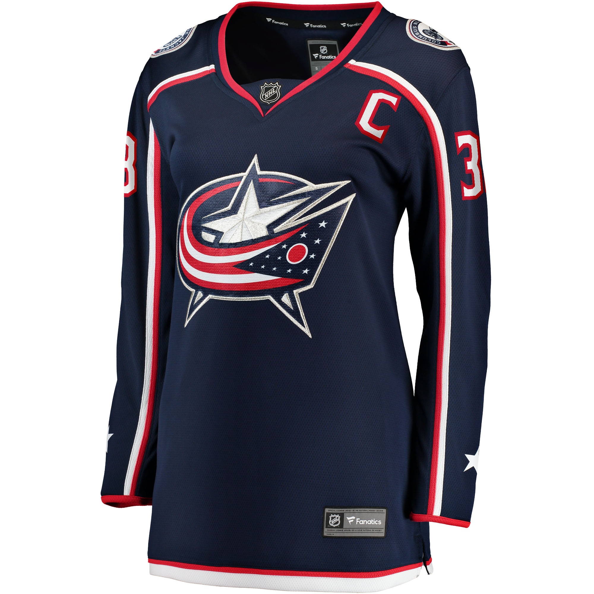 Alternative view of Women's Columbus Blue Jackets Boone Jenner Navy Home Breakaway Player Jersey - JS820 