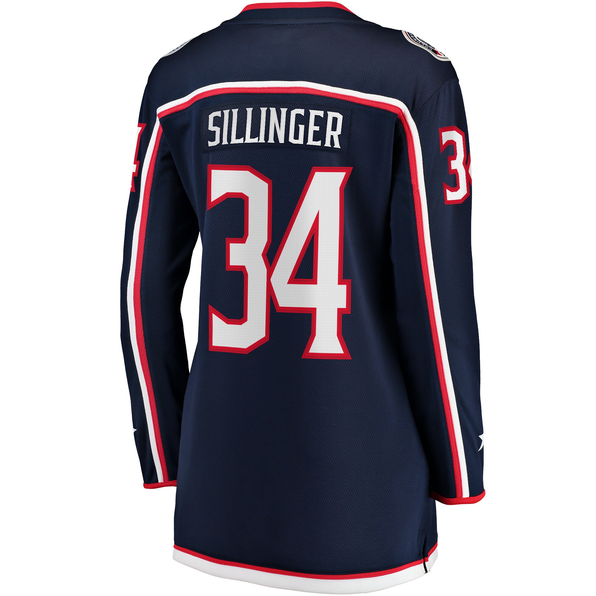 Alternative view of Women's Columbus Blue Jackets Cole Sillinger Navy Home Breakaway Player Jersey - JS967 