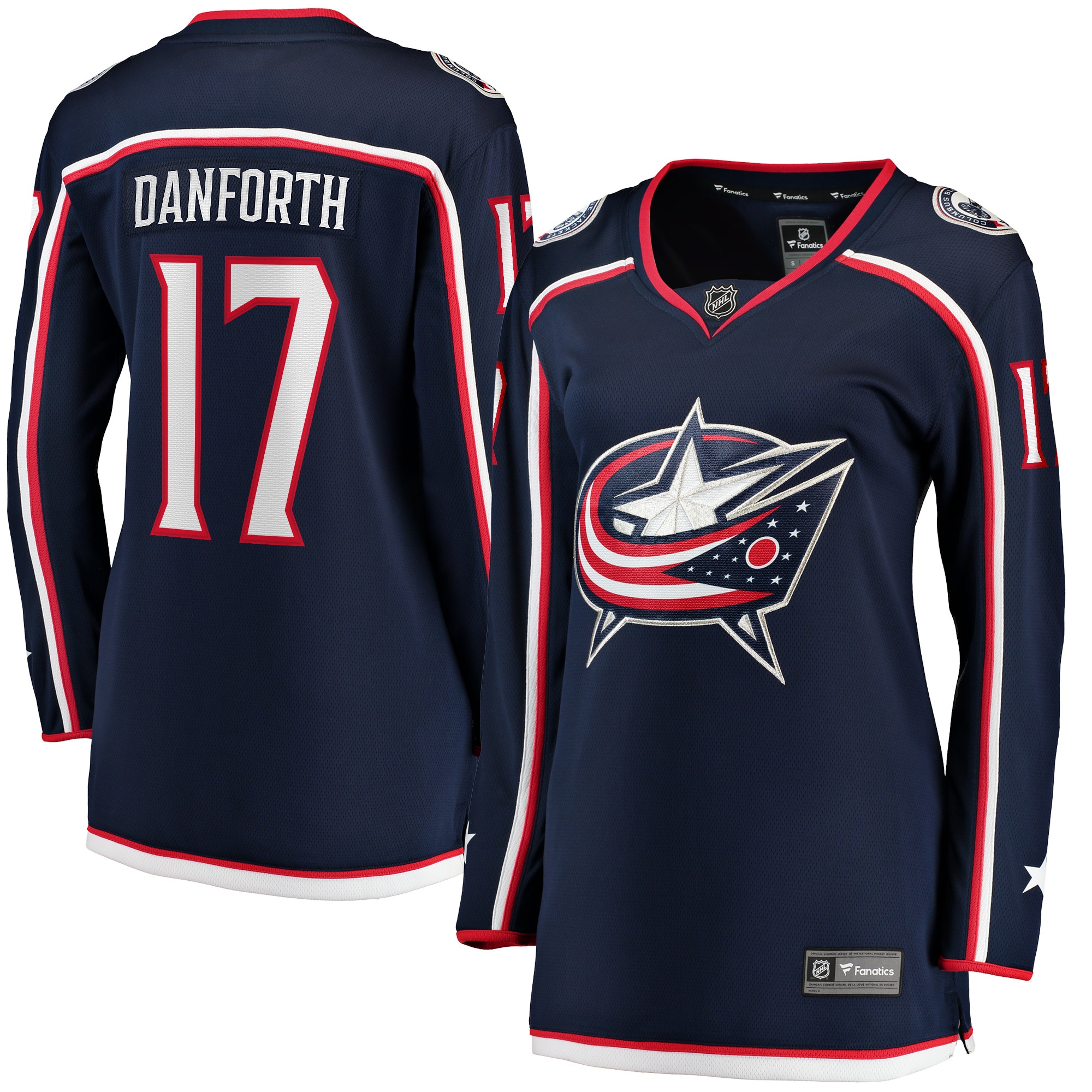 Women's Columbus Blue Jackets Justin Danforth Navy Home Breakaway Player Jersey - JS840 