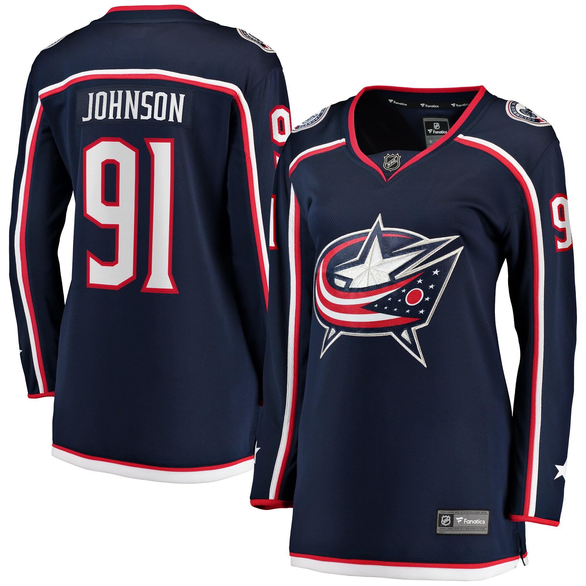 Women's Columbus Blue Jackets Kent Johnson Navy Home Breakaway Player Jersey - JS559 