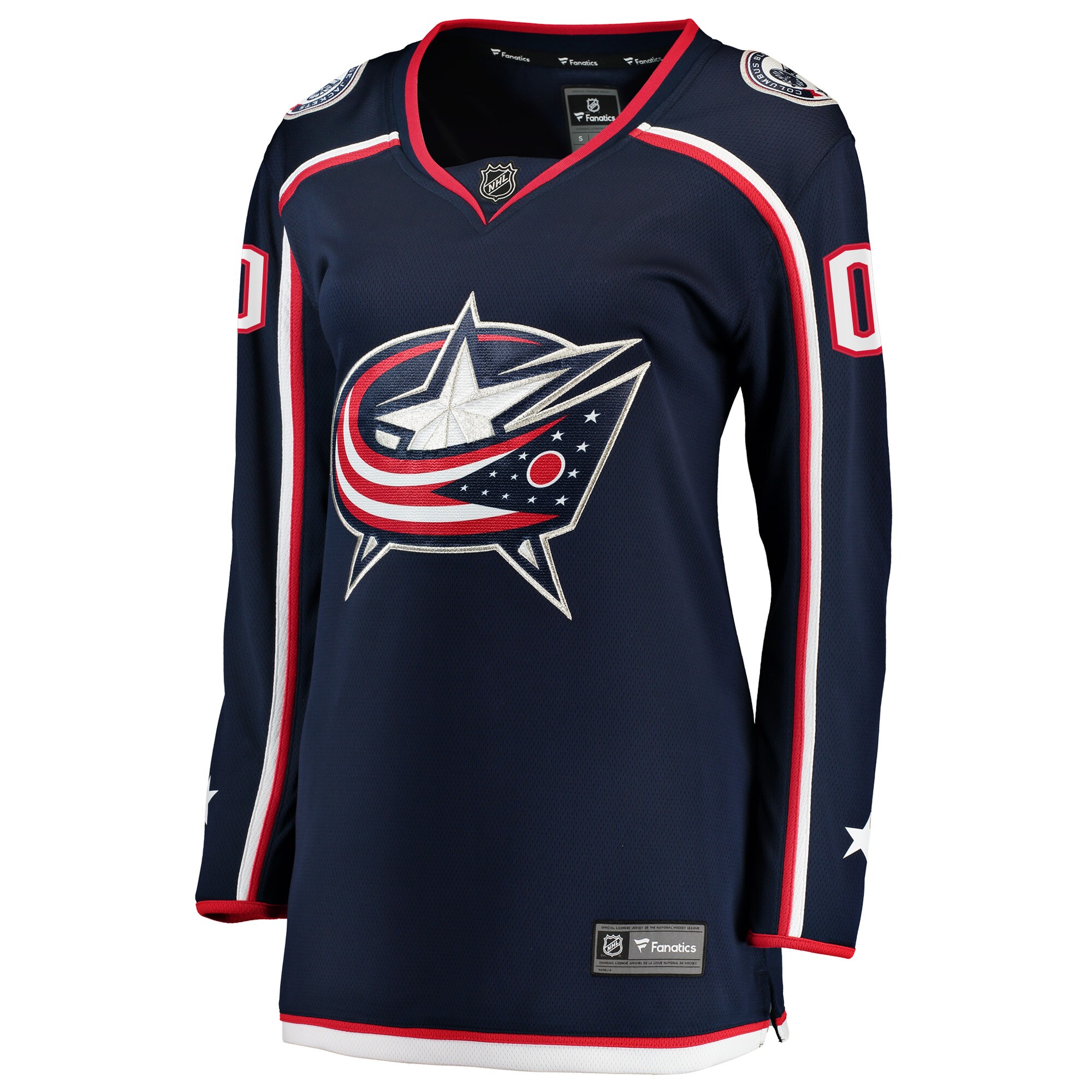 Alternative view of Women's Columbus Blue Jackets Navy Home Breakaway Custom Jersey - JS235 