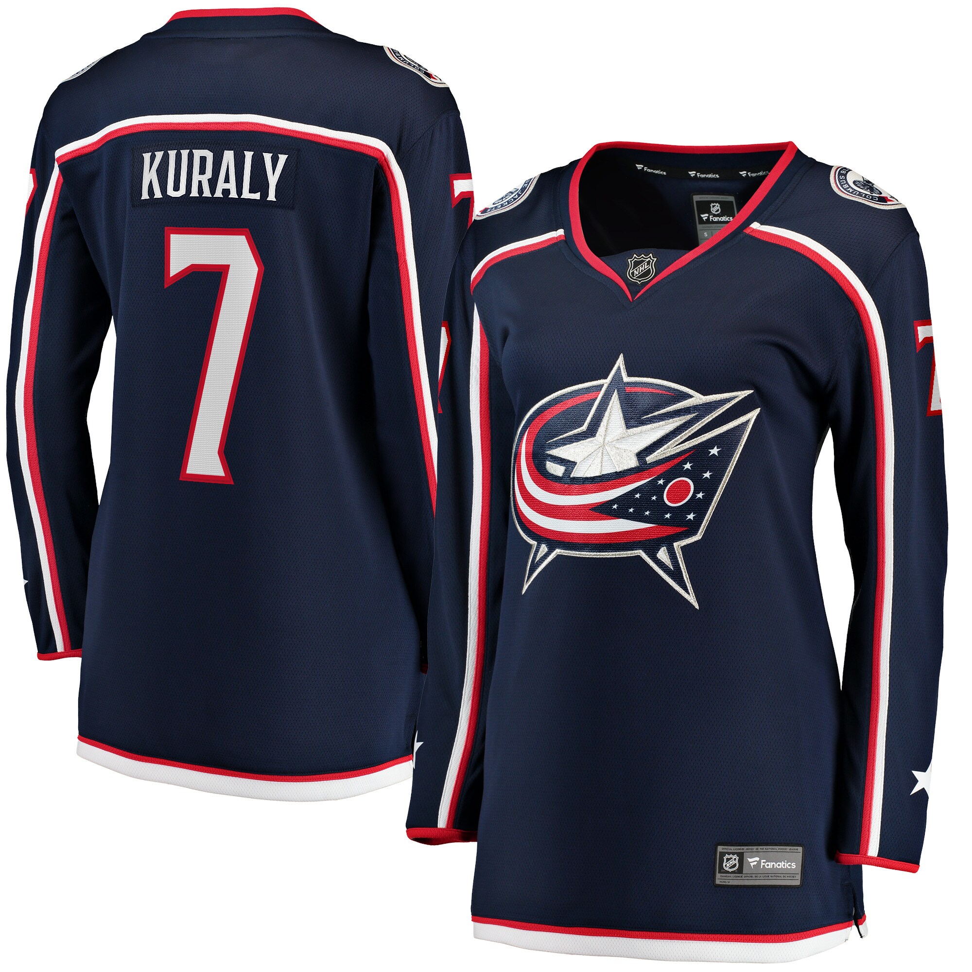 Women's Columbus Blue Jackets Sean Kuraly Navy Home Breakaway Player Jersey - JS940 