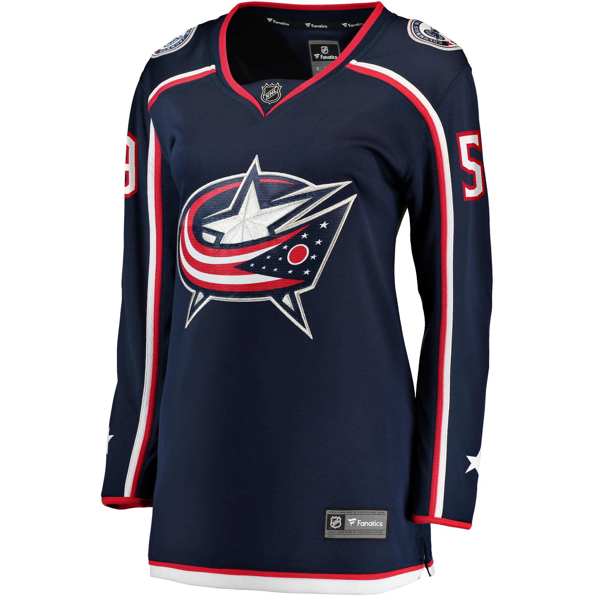 Alternative view of Women's Columbus Blue Jackets Yegor Chinakhov Navy Home Breakaway Player Jersey - JS648 