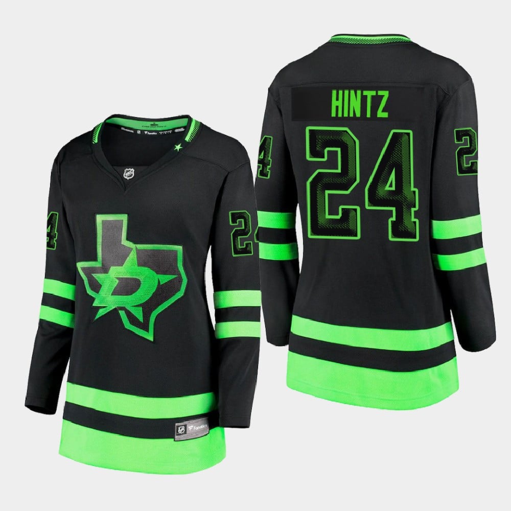 Women's Dallas Stars Roope Hintz 24 Alternate Blackout Premier Breakaway Black Jersey - JS655 