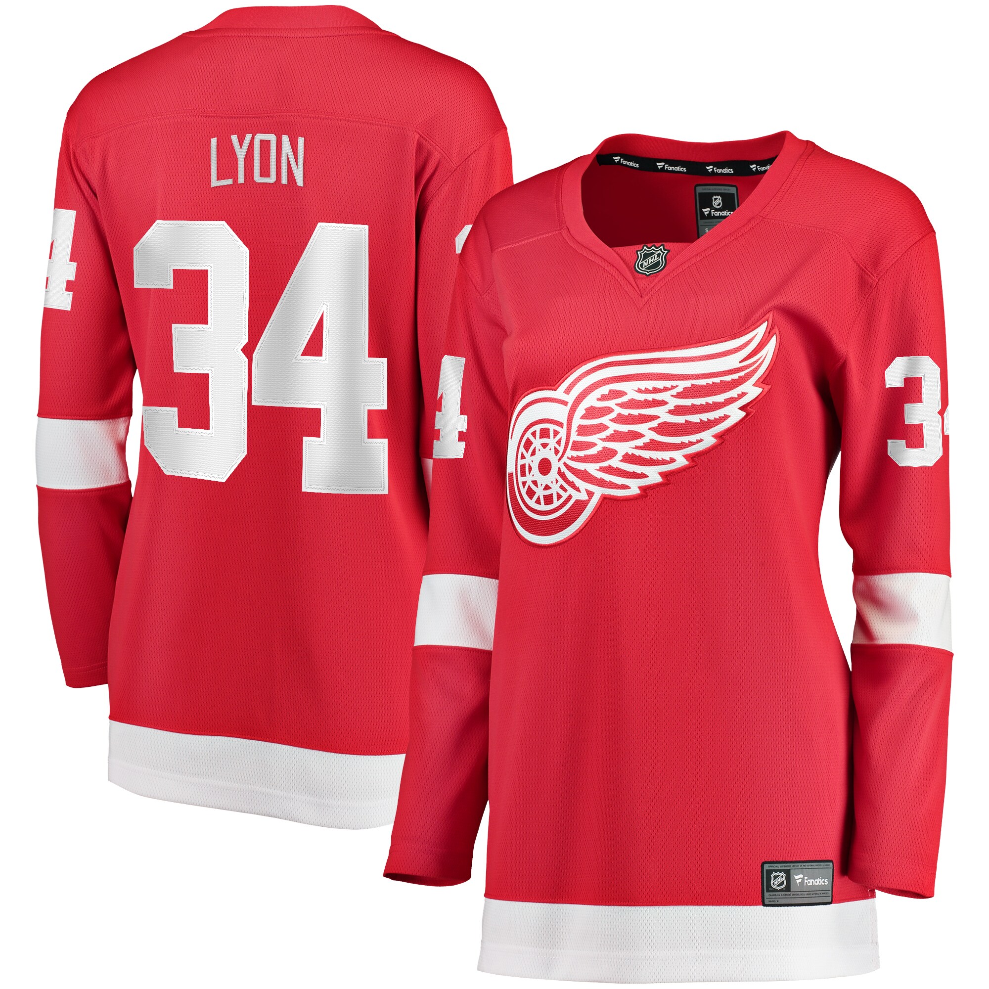 Women's Detroit Red Wings Alex Lyon Red Home Breakaway Player Jersey - JS361 