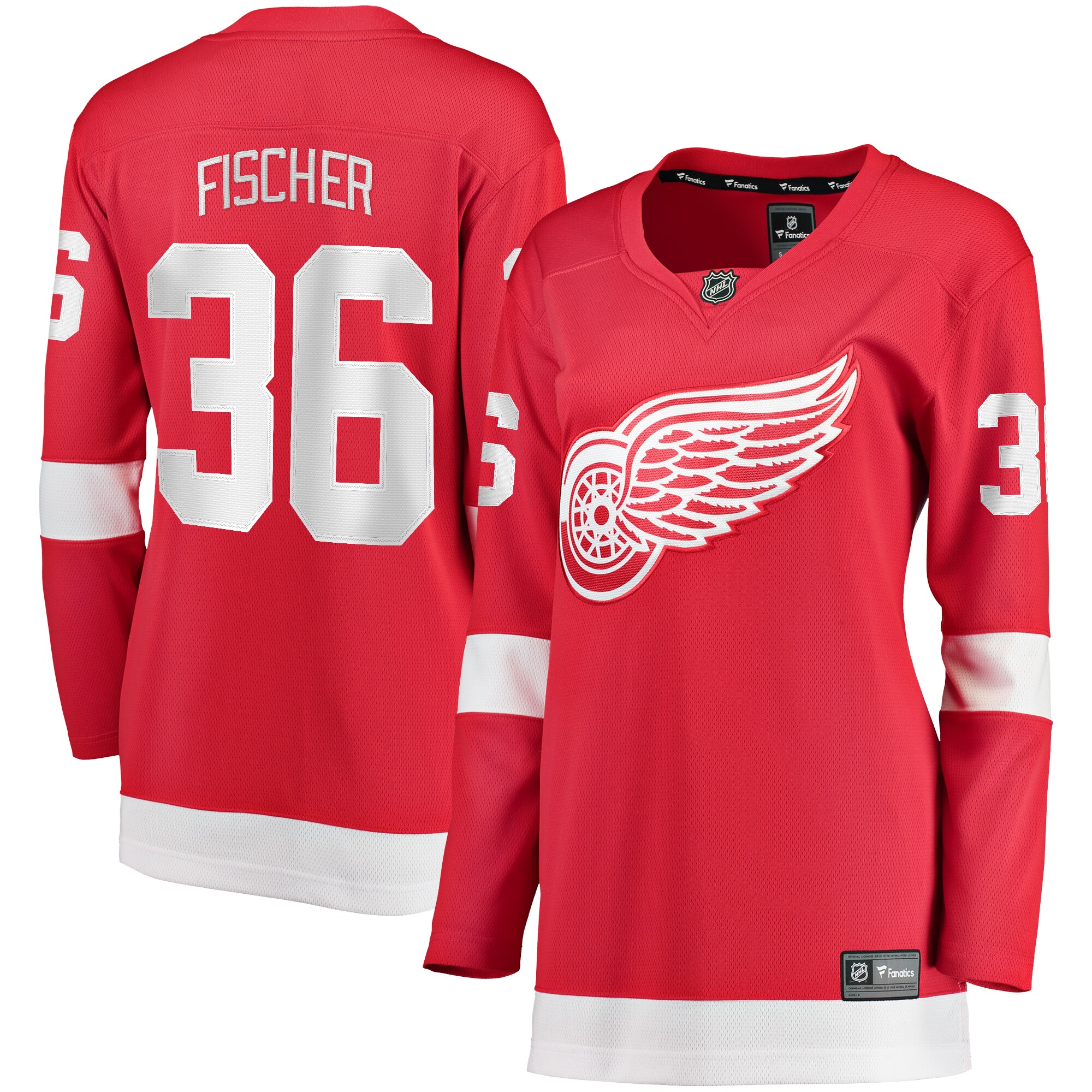 Women's Detroit Red Wings Christian Fischer Red Home Breakaway Player Jersey - JS717 