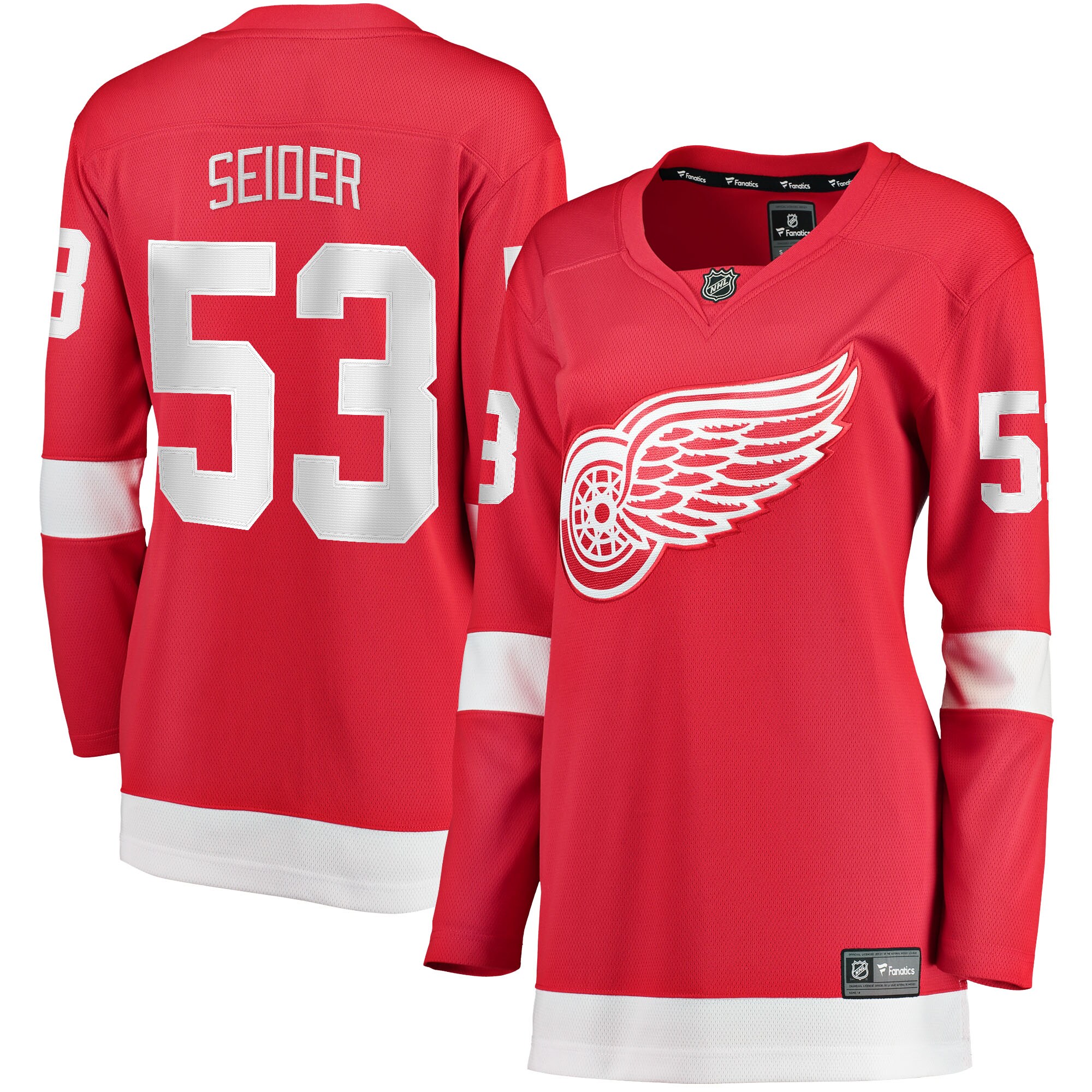Women's Detroit Red Wings Moritz Seider Red Home Breakaway Player Jersey - JS187 