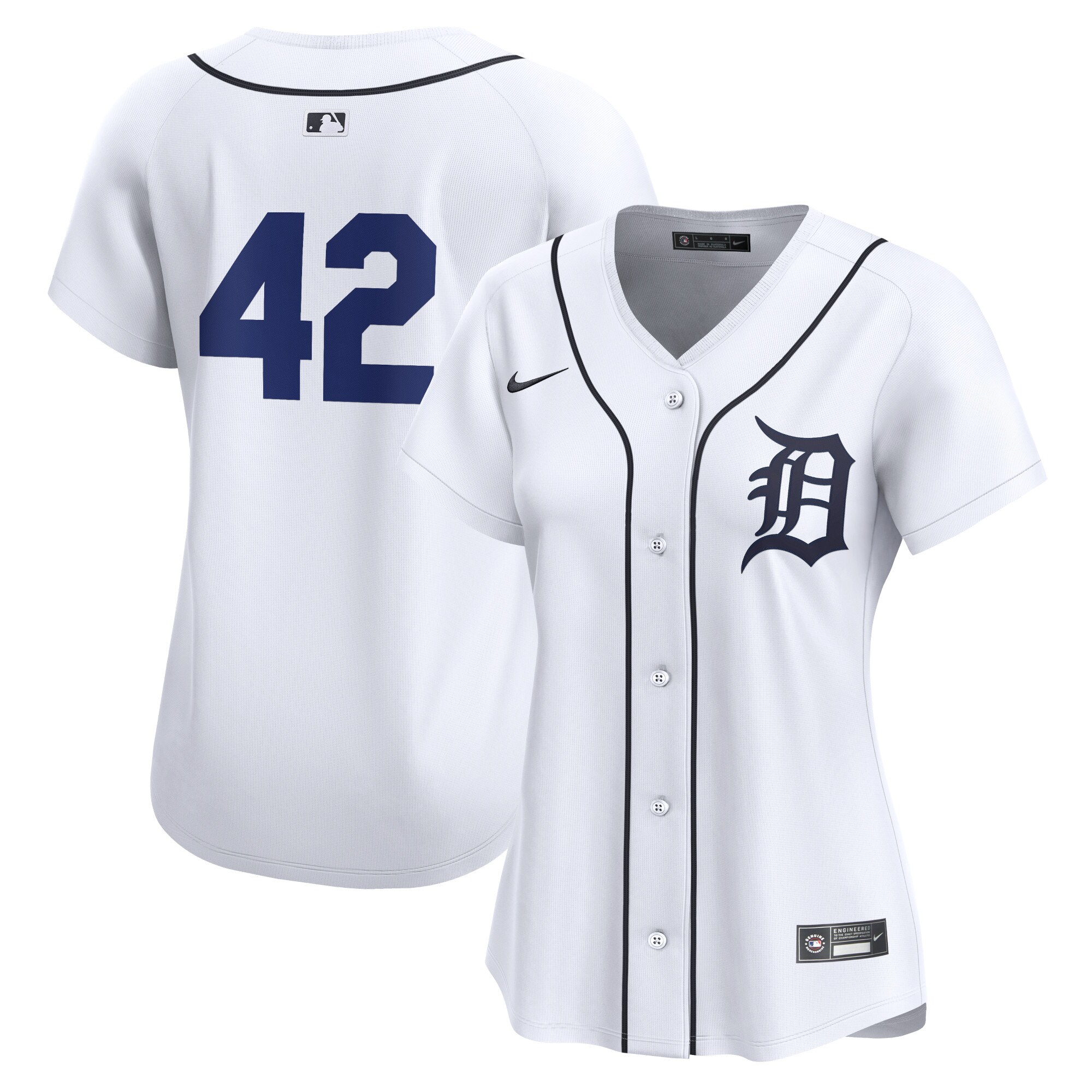 Women's Detroit Tigers White 2024 Jackie Robinson Day Home Limited Jersey