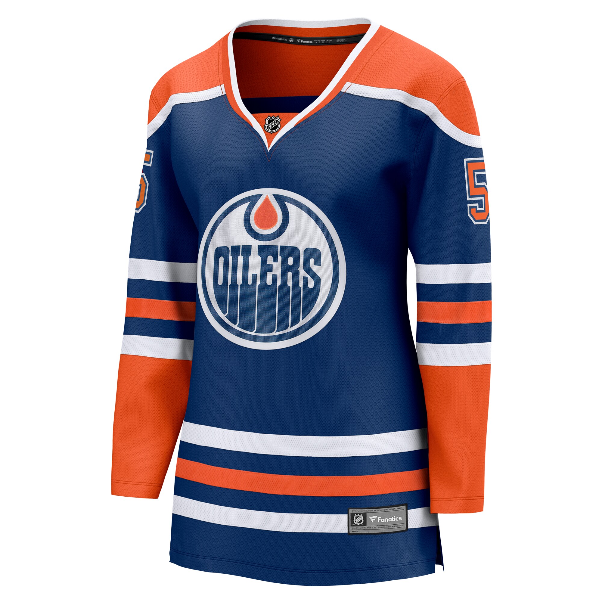 Alternative view of Women's Edmonton Oilers Cody Ceci Royal Home Breakaway Player Jersey - JS213 