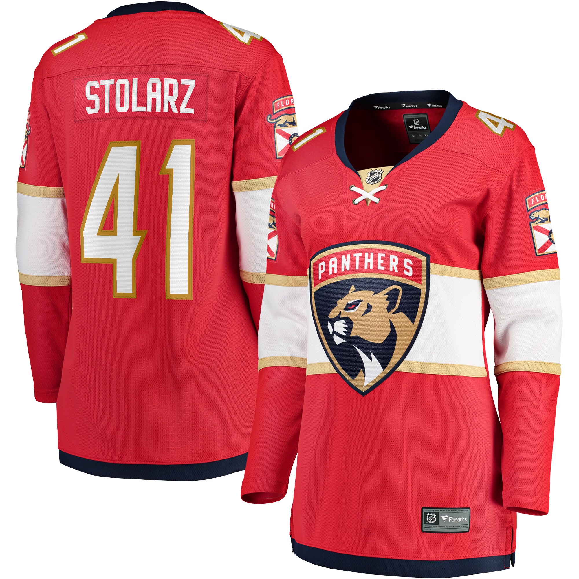 Women's Florida Panthers Anthony Stolarz Red Home Breakaway Player Jersey - JS789 