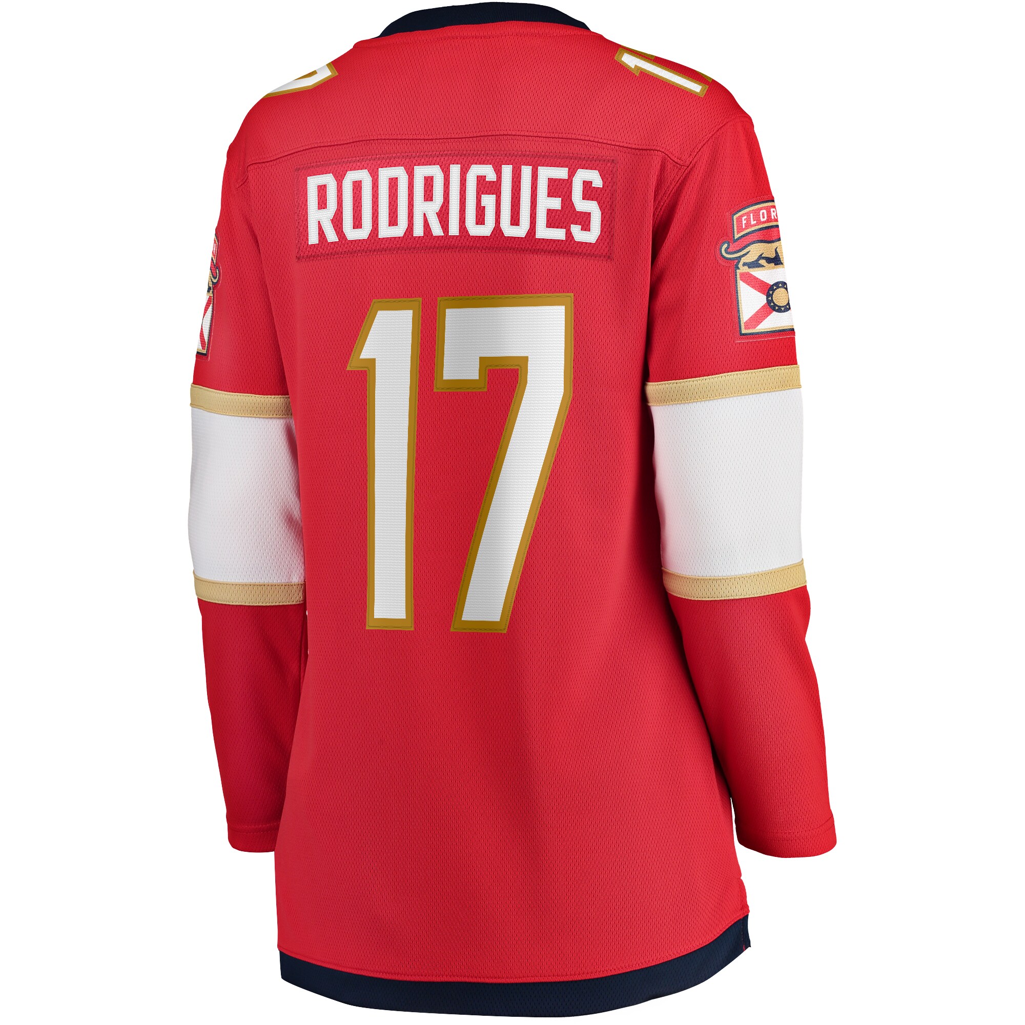 Alternative view of Women's Florida Panthers Evan Rodrigues Red Home Breakaway Player Jersey - JS889 