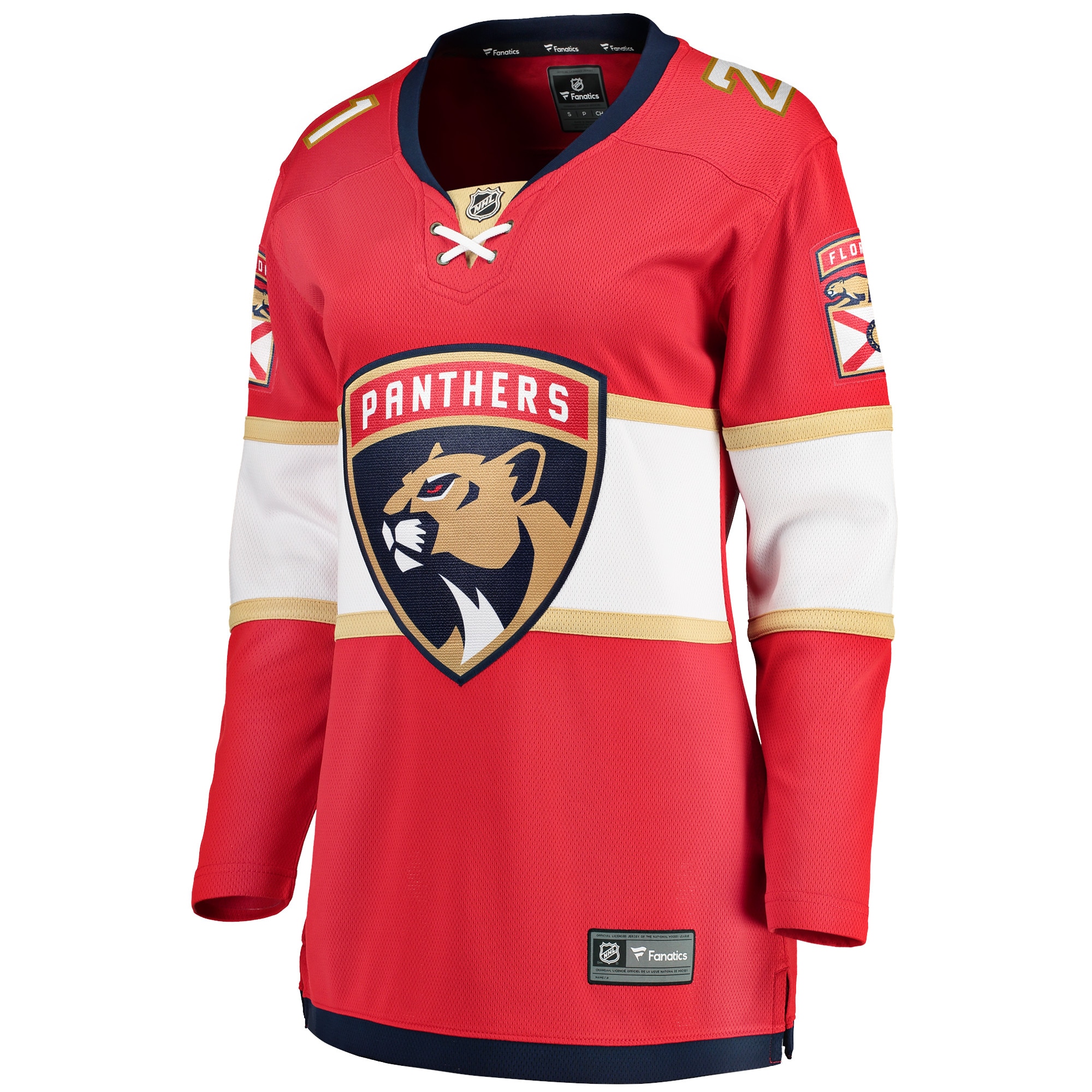 Alternative view of Women's Florida Panthers Nick Cousins Red Home Breakaway Player Jersey - JS607 