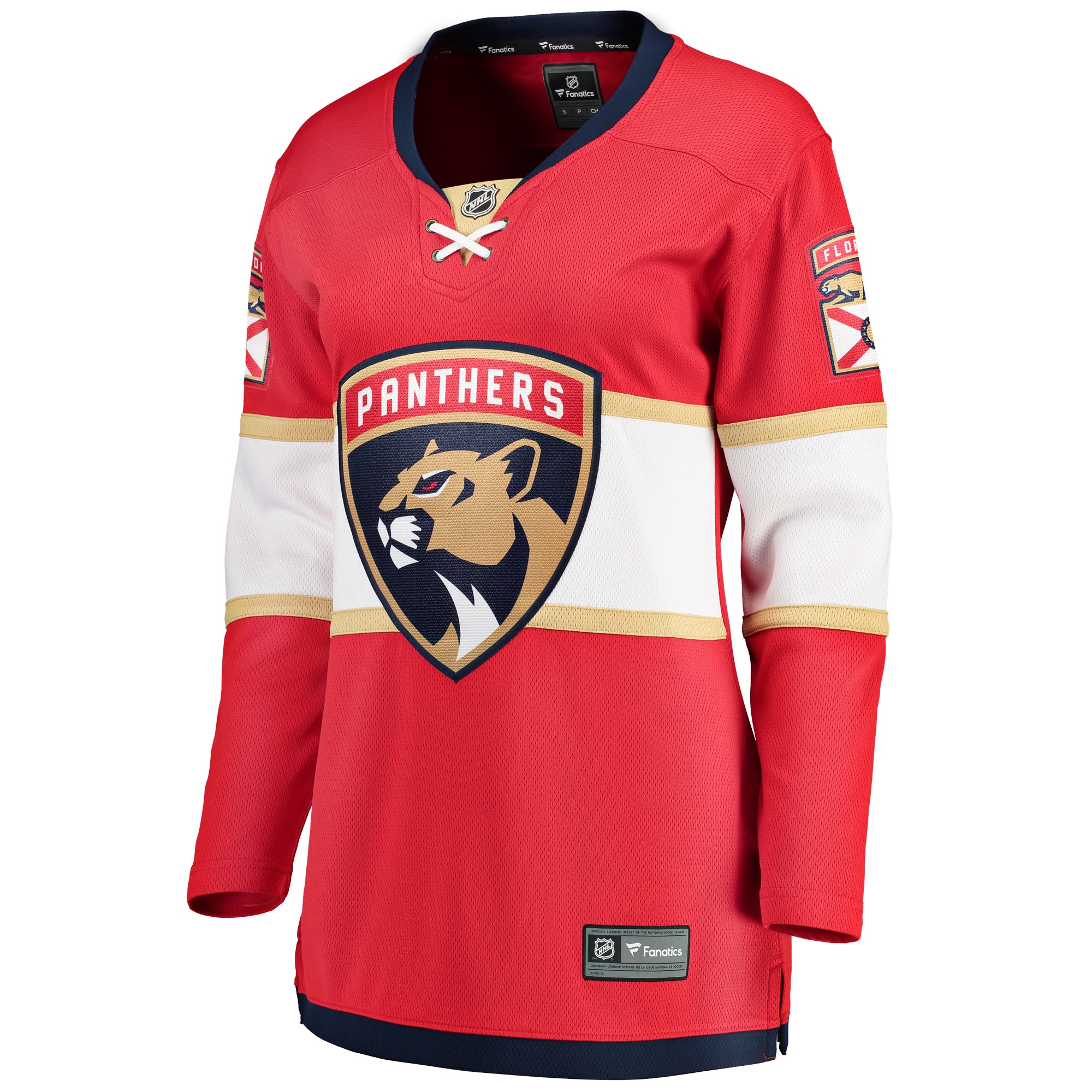 Alternative view of Women's Florida Panthers Red Breakaway Home Jersey - JS585 