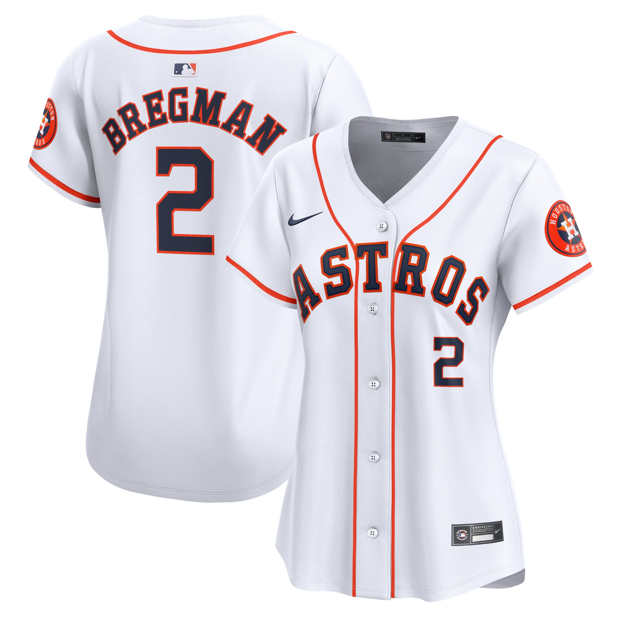 Women's Houston Astros Alex Bregman White Home Limited Player Jersey 