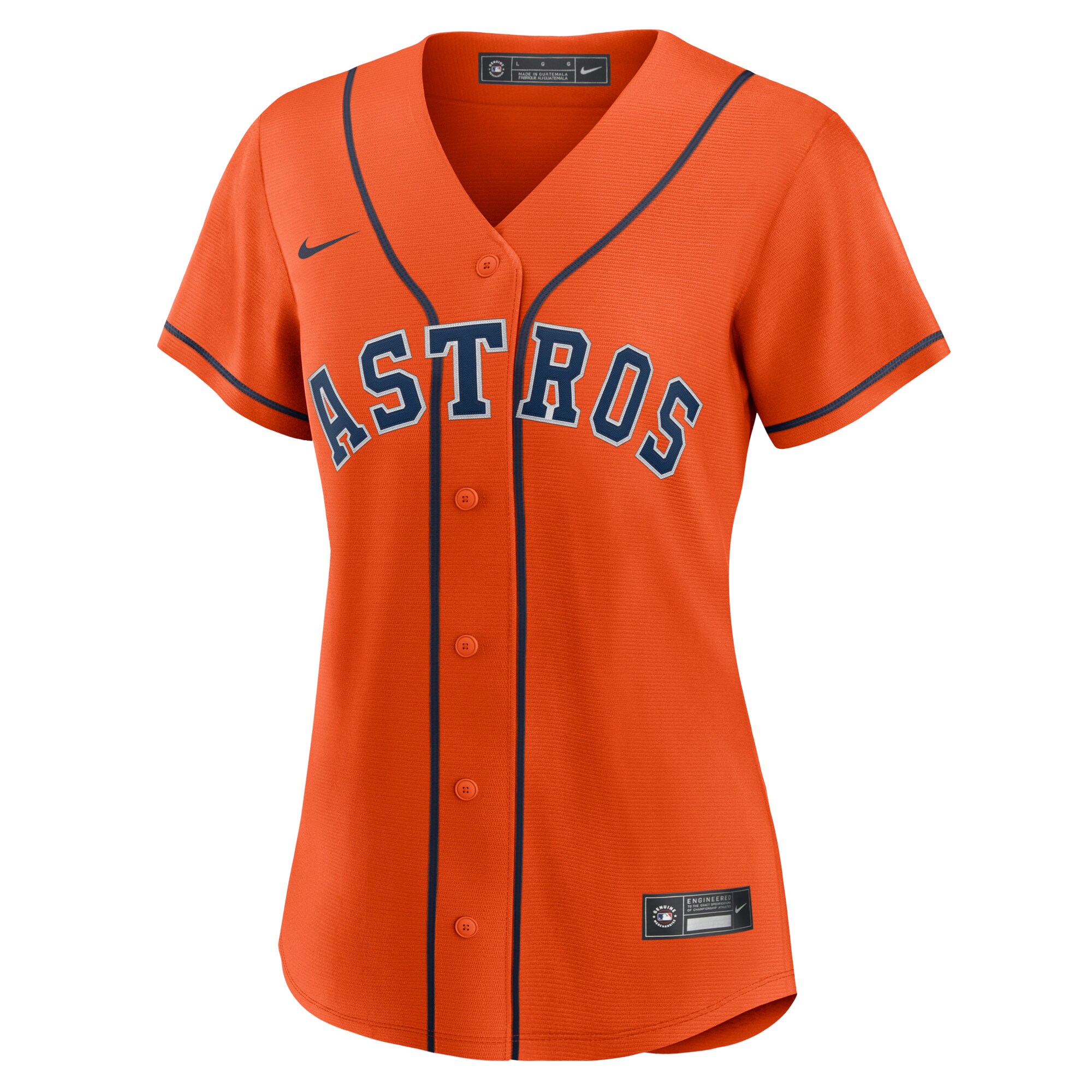 Alternative view of Women's Houston Astros Jose Altuve Orange Alternate Player Jersey 