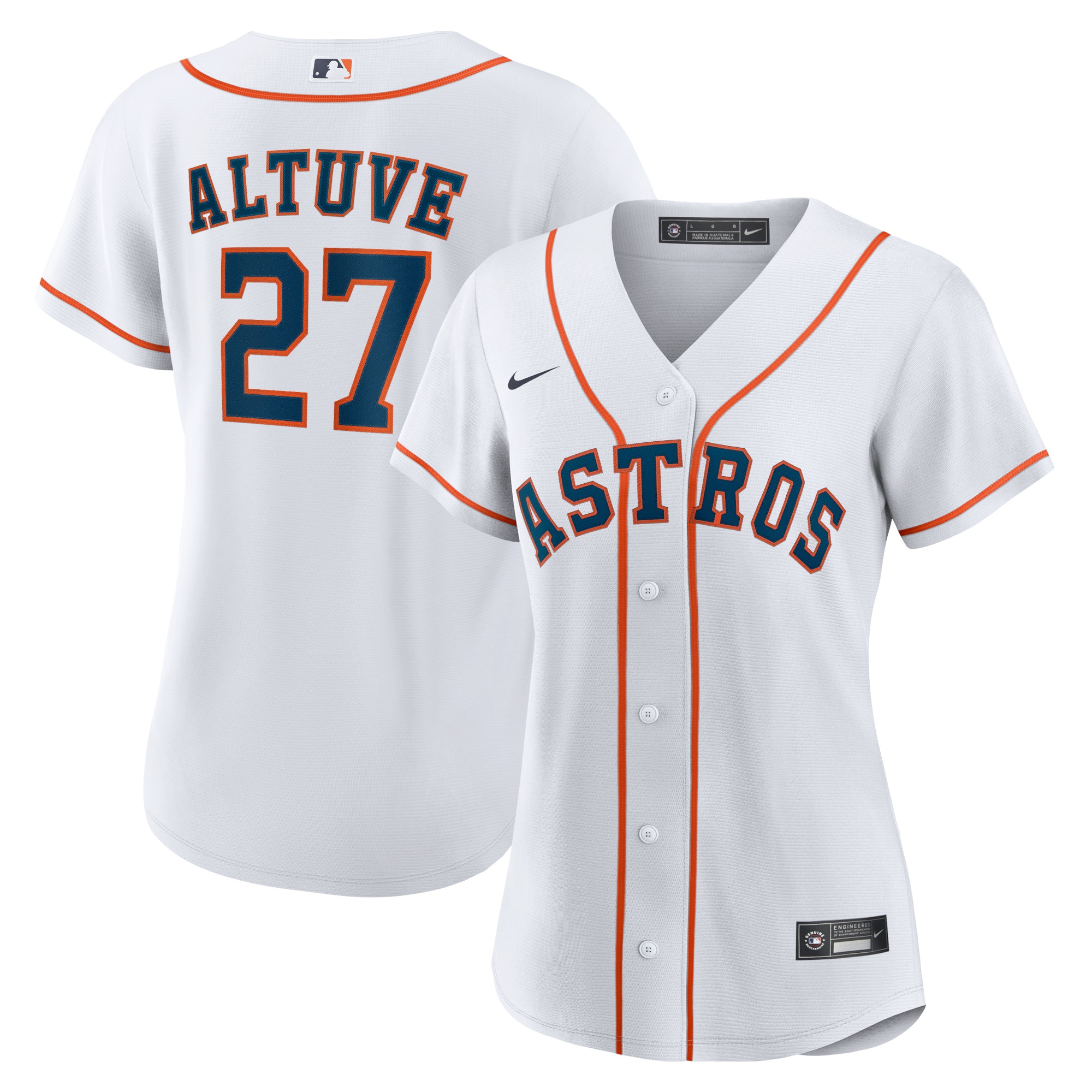 Women's Houston Astros Jose Altuve White Home Player Jersey 