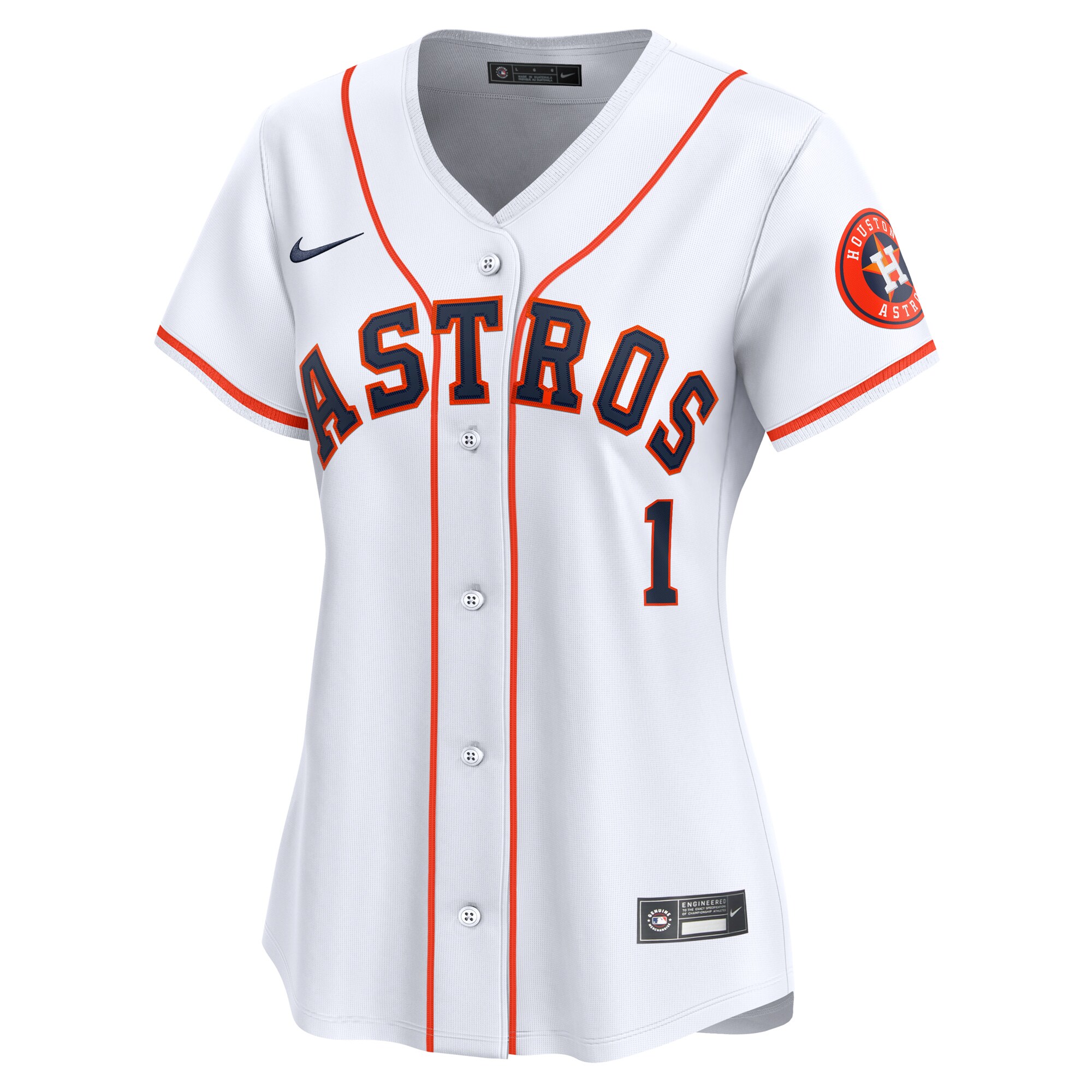 Alternative view of Women's Houston Astros White #1 Mom Home Limited Jersey 