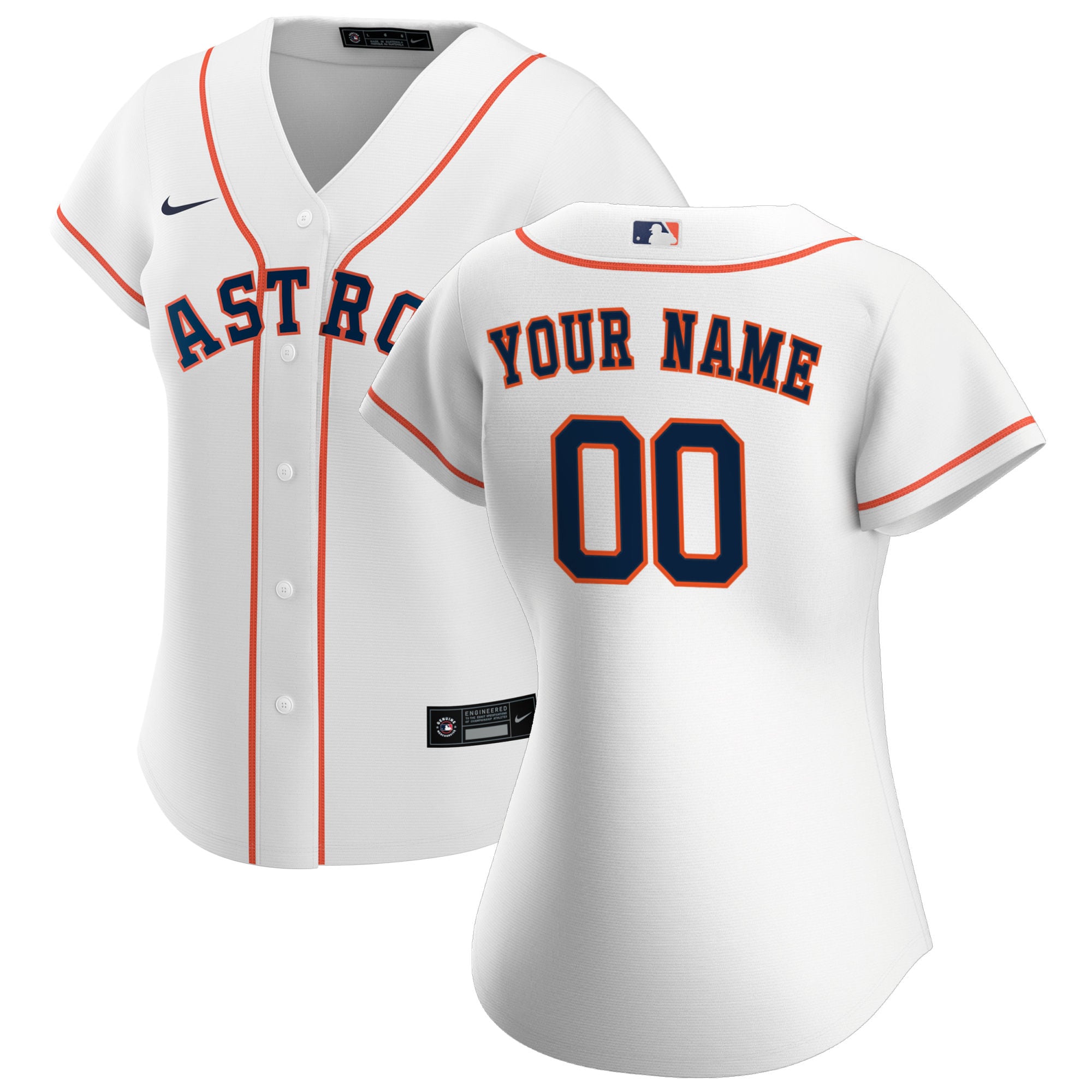 Women's Houston Astros White Home Custom Jersey 