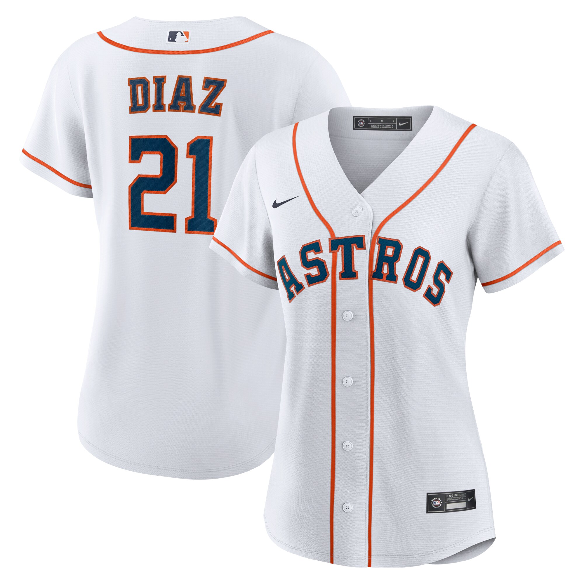 Women's Houston Astros Yainer Diaz White Home Jersey 