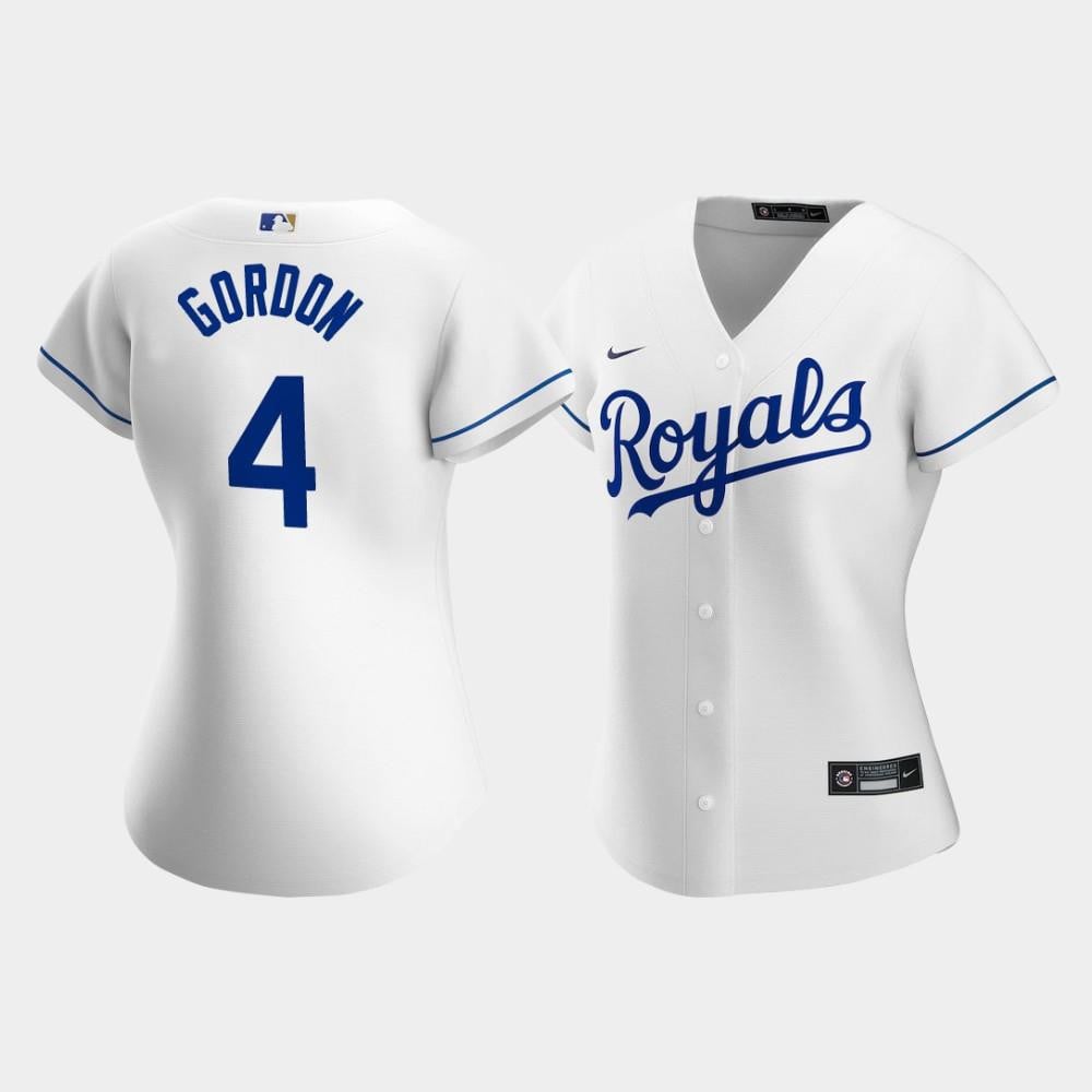 Women's Kansas City Royals Alex Gordon 4 White Home Player Jersey Jersey 