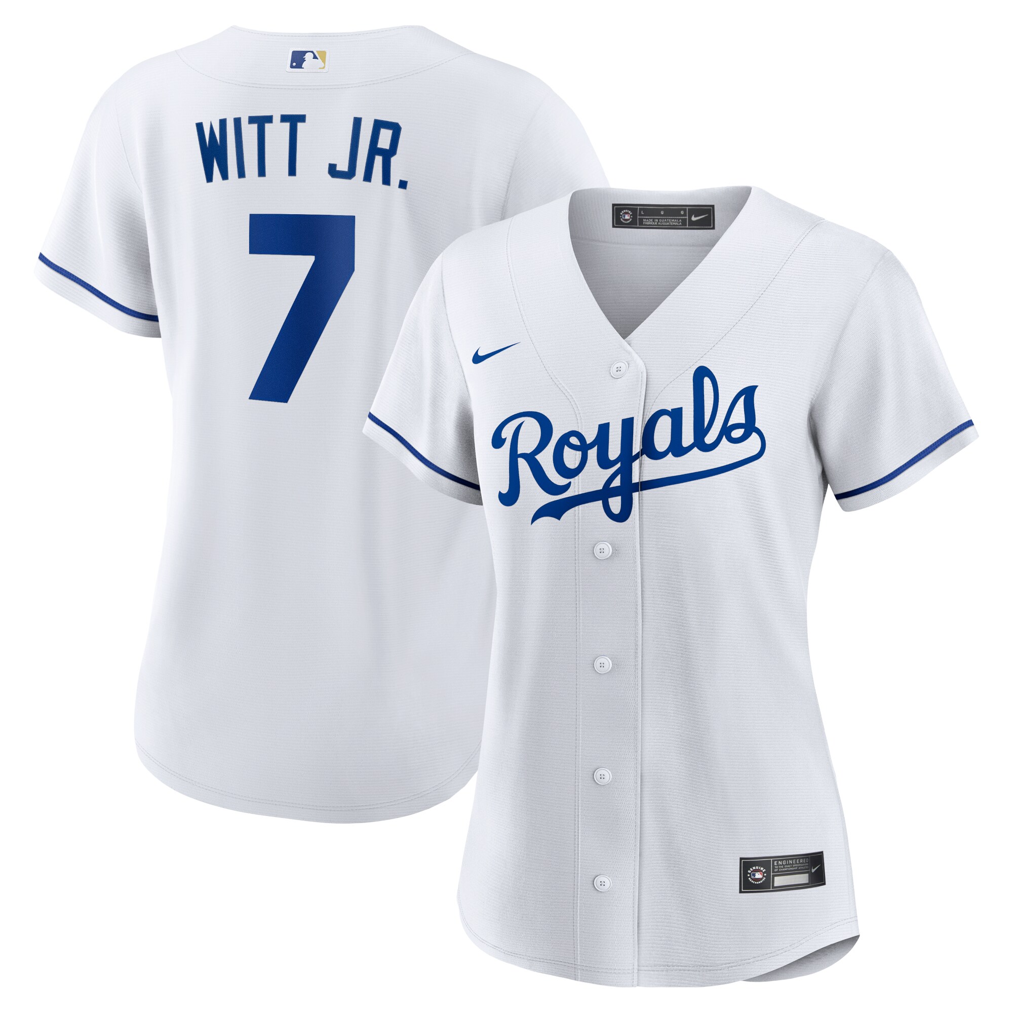 Women's Kansas City Royals Bobby Witt Jr. White Home Player Jersey 