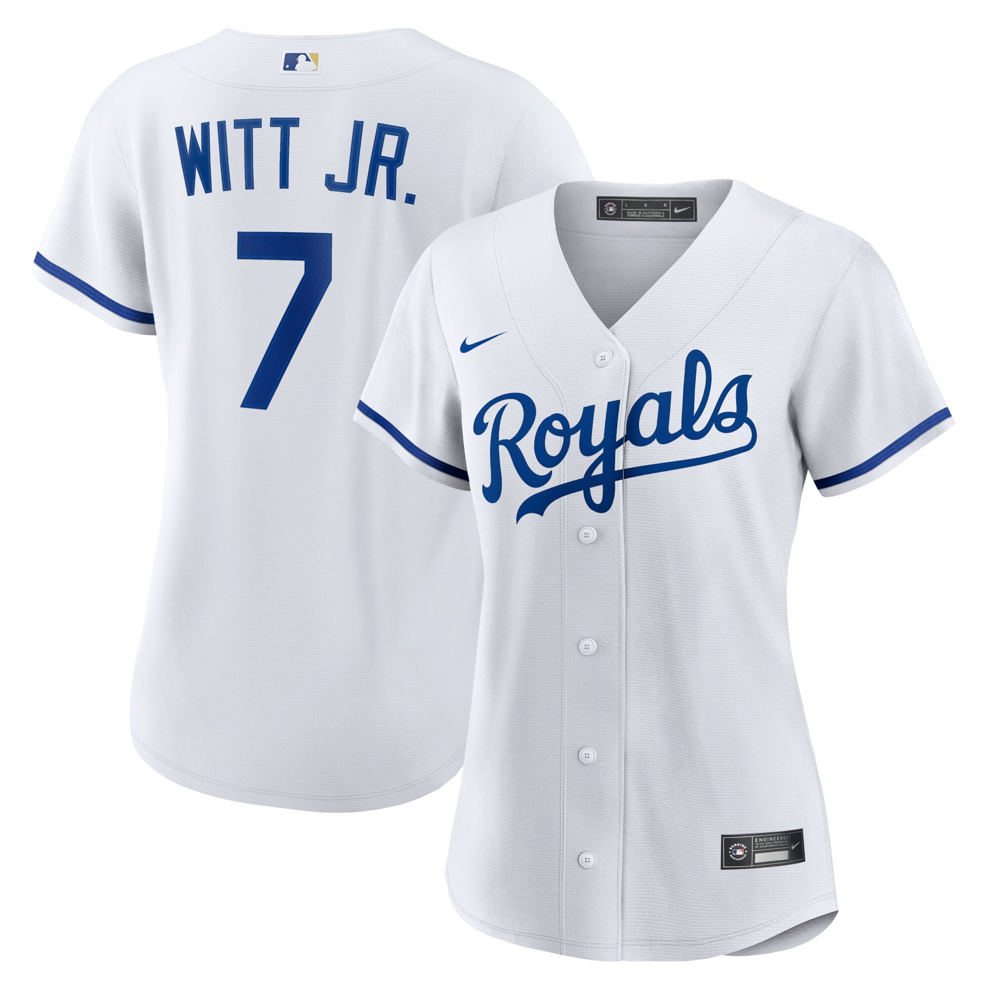 Women's Kansas City Royals Bobby Witt Jr. White Home Player Jersey 