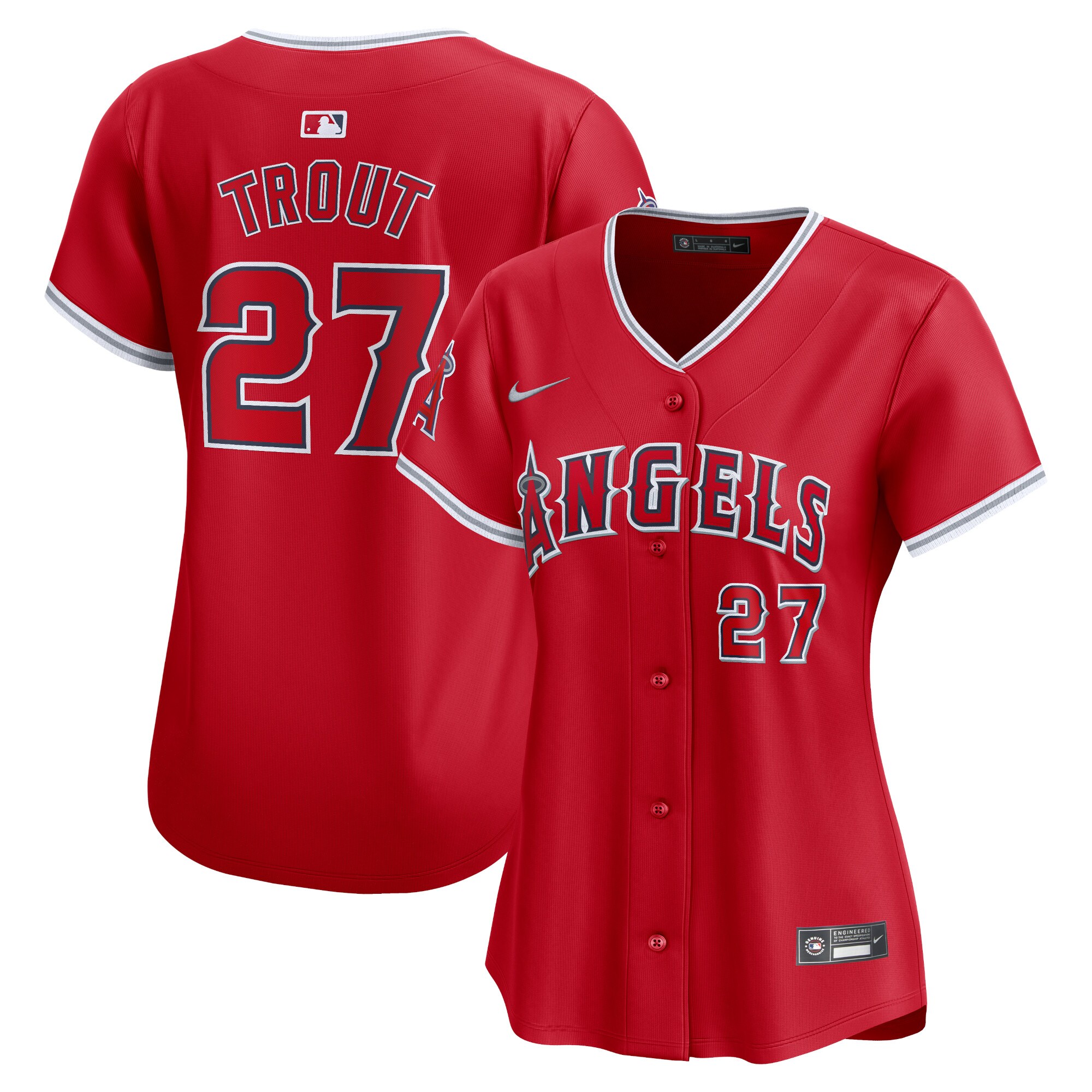 Women's Los Angeles Angels Mike Trout Red Alternate Limited Player Jersey 