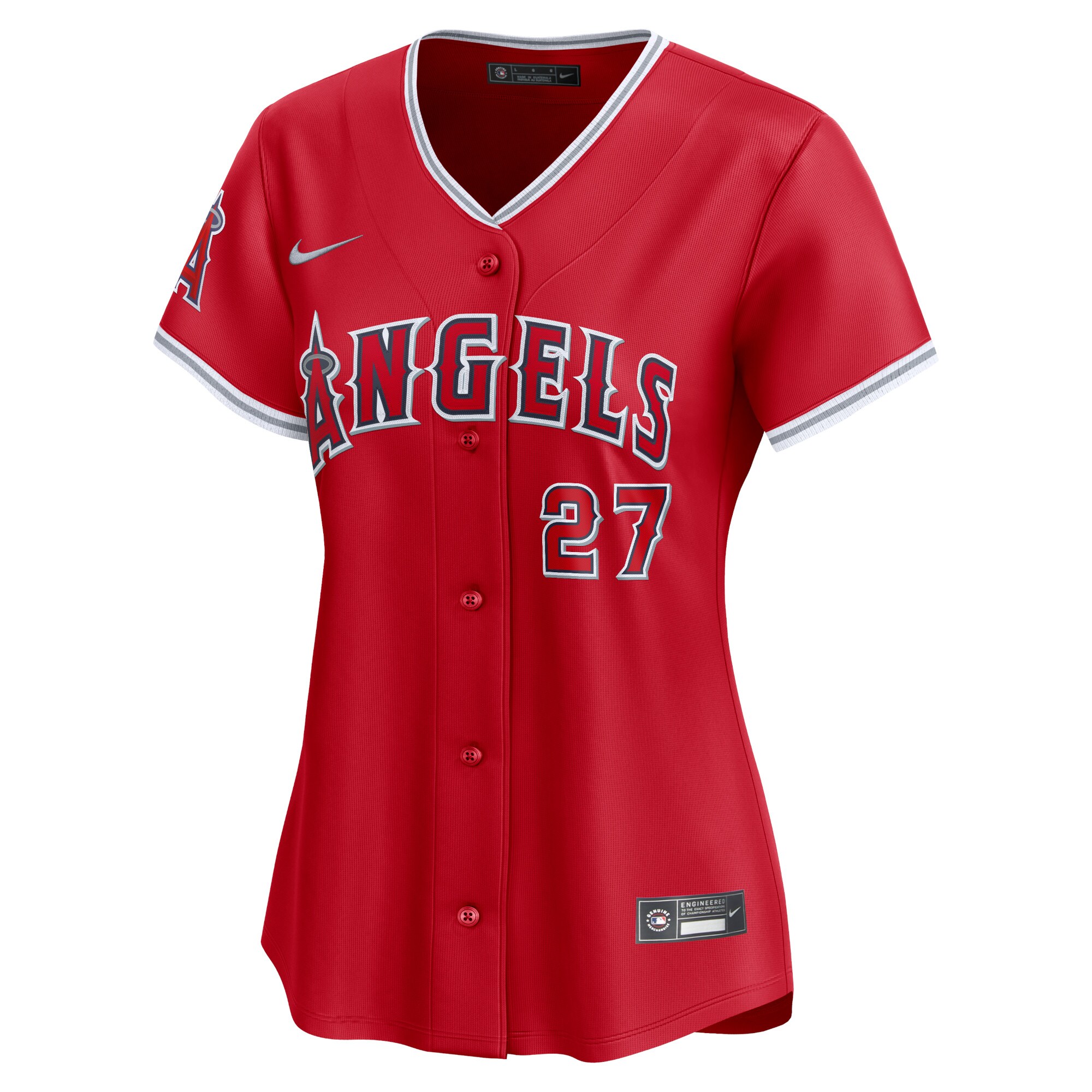Alternative view of Women's Los Angeles Angels Mike Trout Red Alternate Limited Player Jersey 