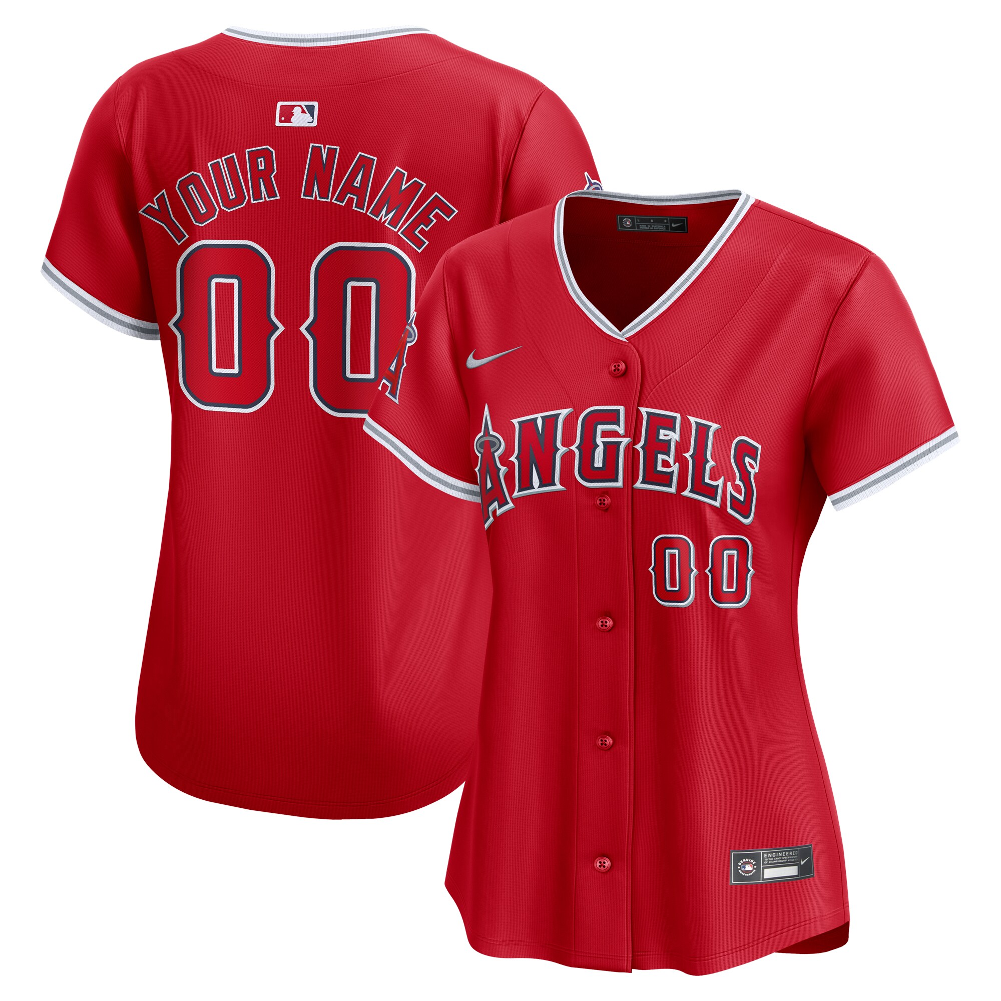 Women's Los Angeles Angels Red Alternate Limited Custom Jersey 