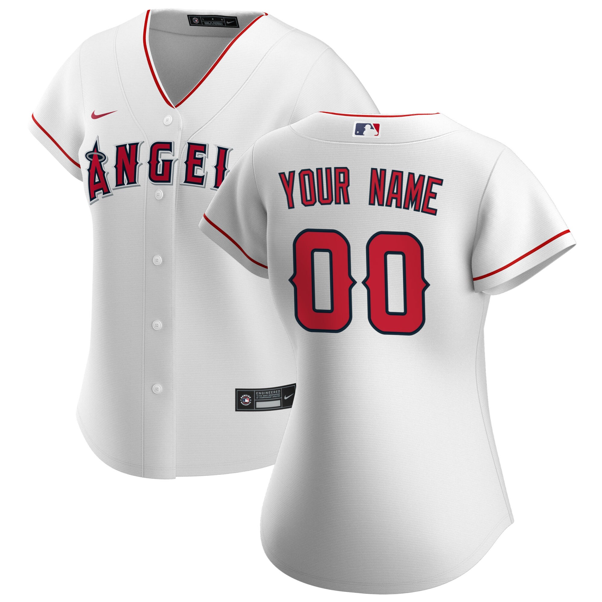 Women's Los Angeles Angels White Home Custom Jersey 