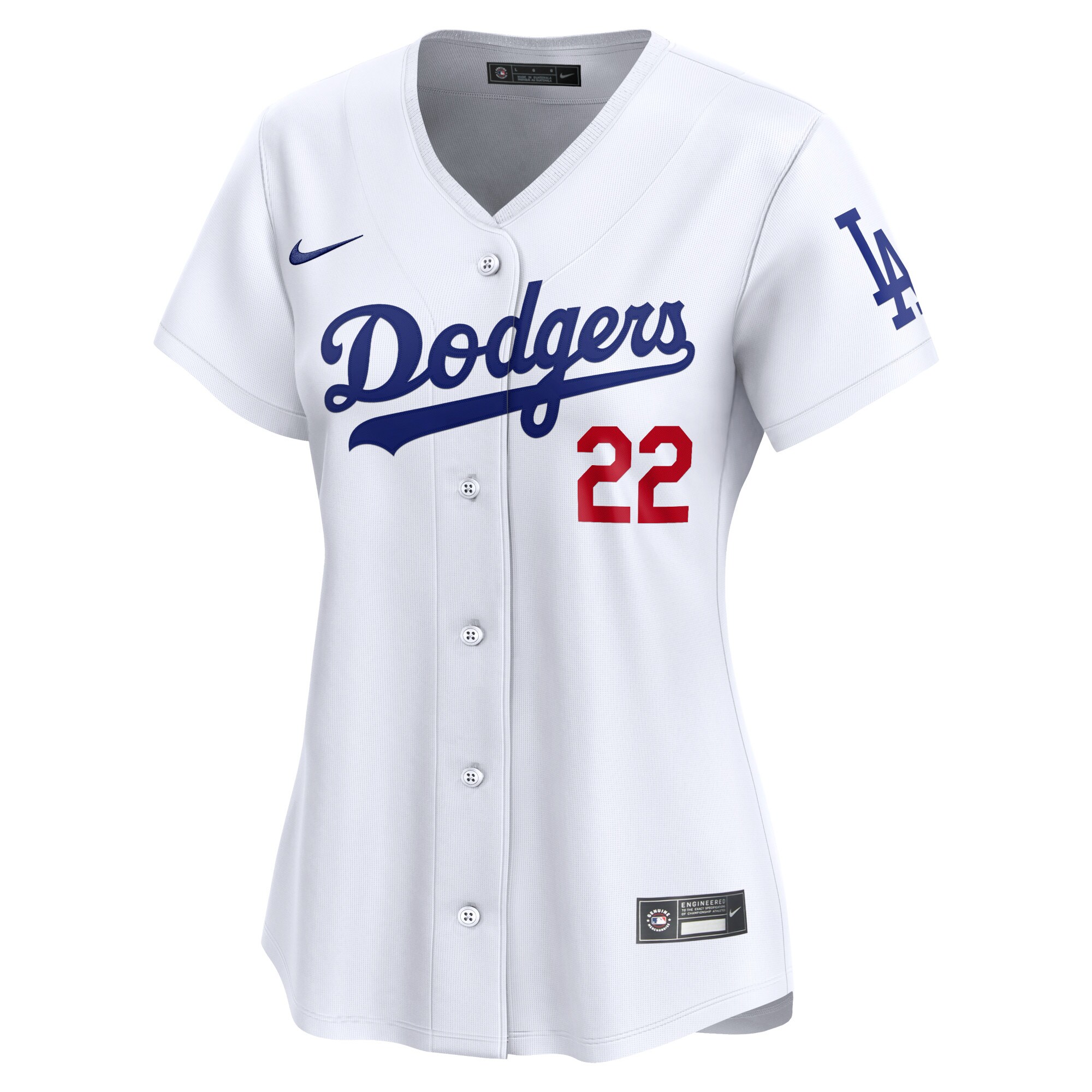 Alternative view of Women's Los Angeles Dodgers Clayton Kershaw White Home Limited Player Jersey 