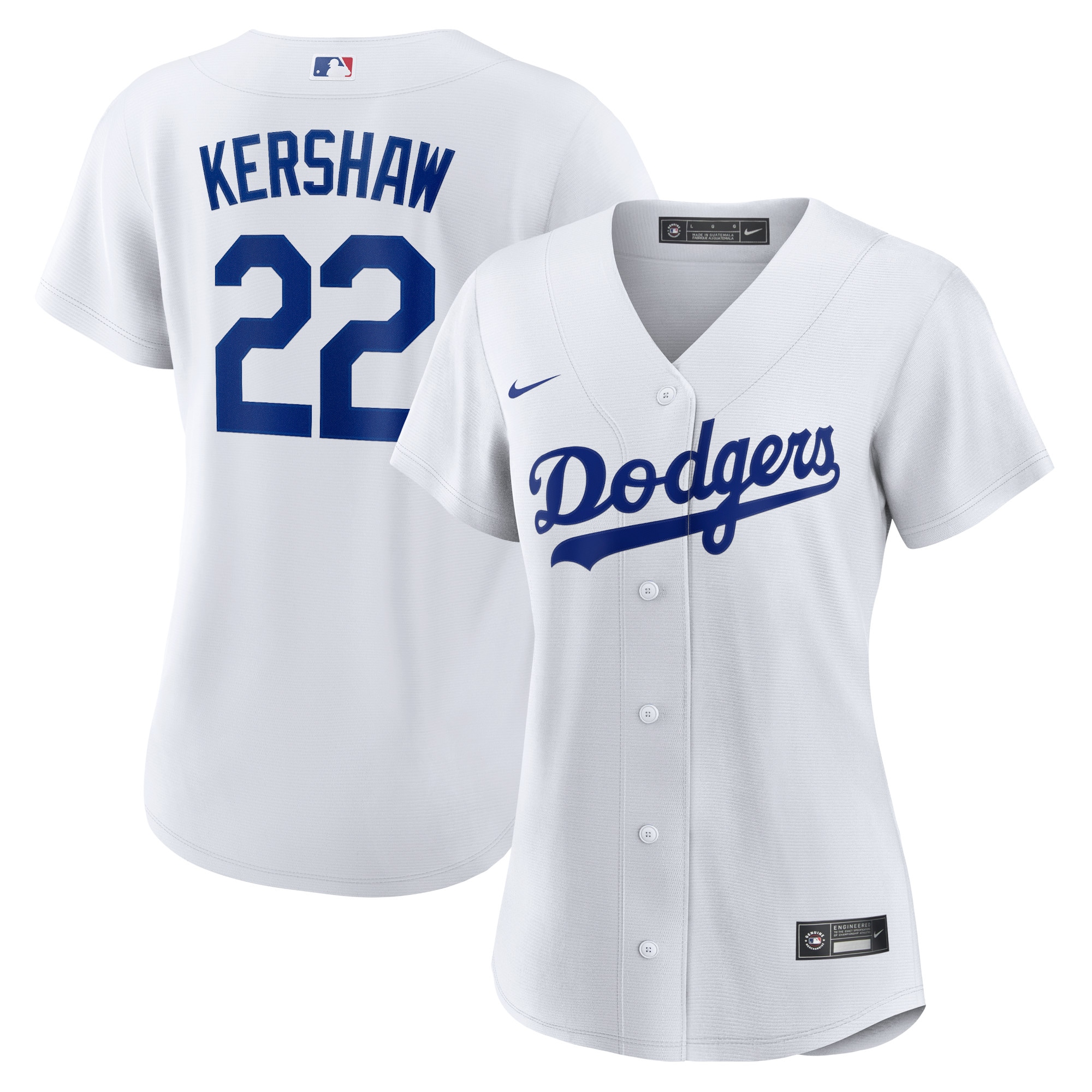 Women's Los Angeles Dodgers Clayton Kershaw White Home Player Jersey 
