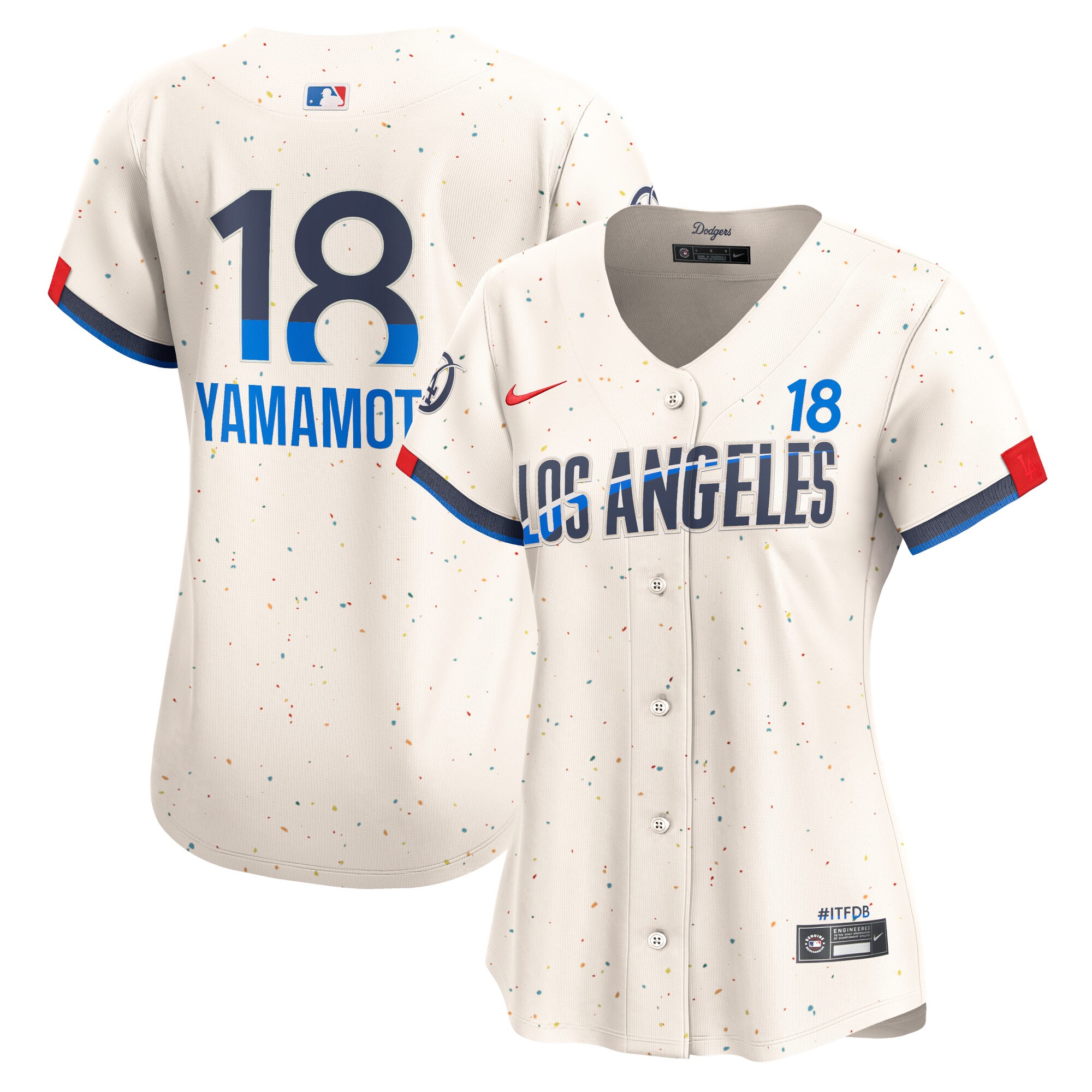 Women's Los Angeles Dodgers Yoshinobu Yamamoto Cream 2024 City Connect Limited Player Jersey 