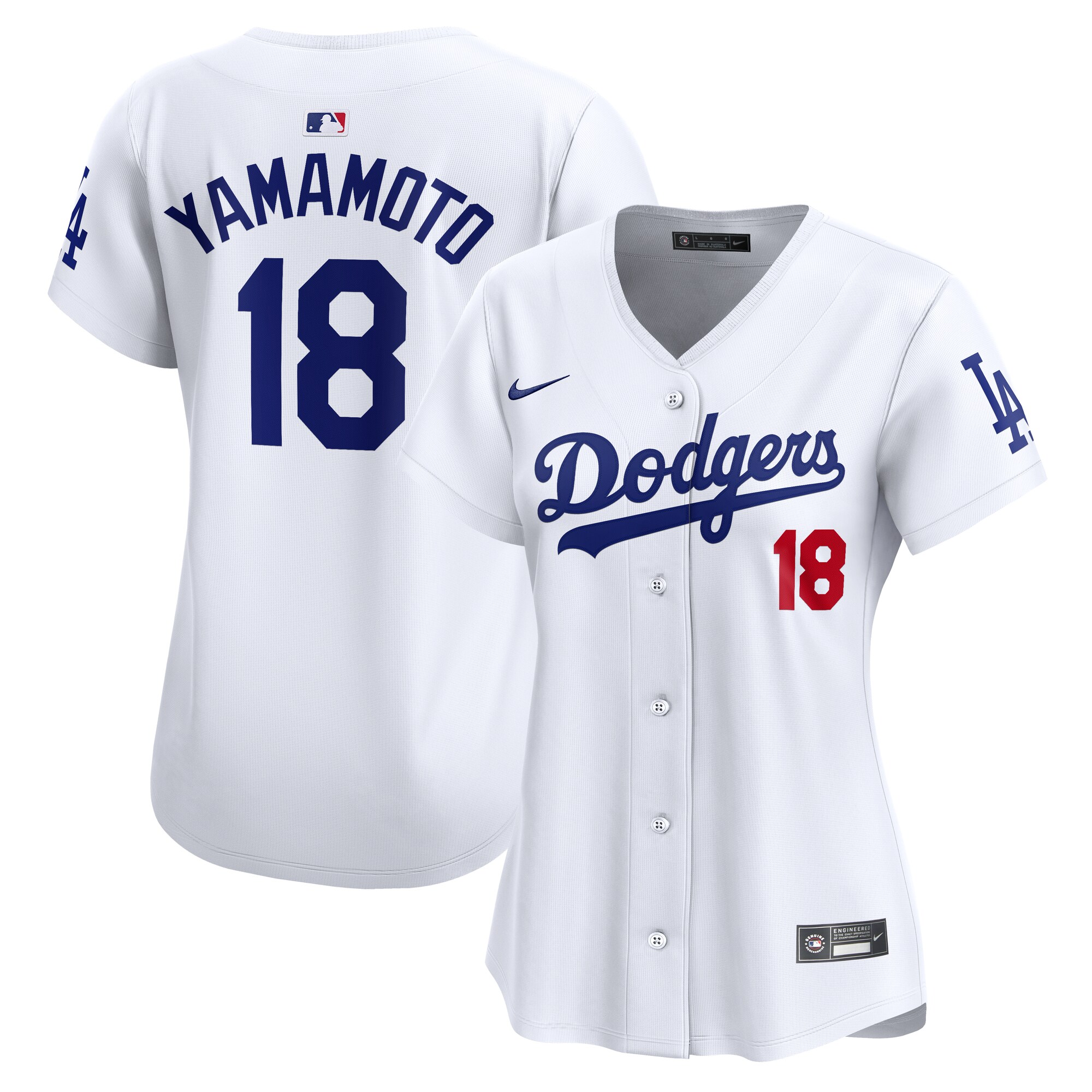 Women's Los Angeles Dodgers Yoshinobu Yamamoto White Home Limited Player Jersey 