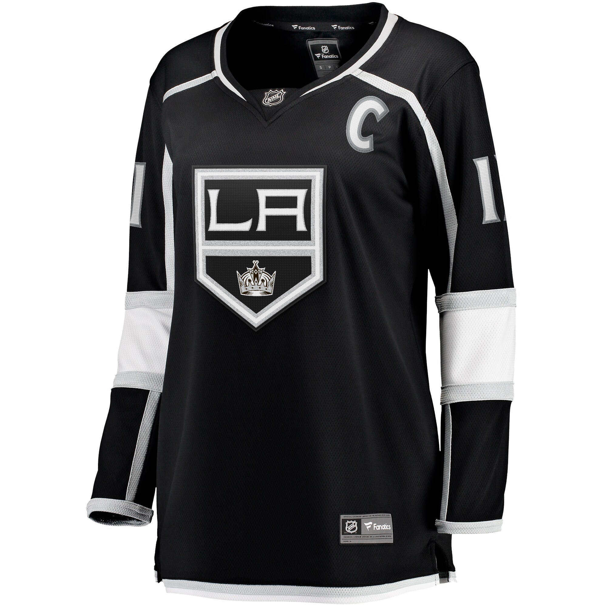 Alternative view of Women's Los Angeles Kings Anze Kopitar Black Home Captain Patch Breakaway Player Jersey - JS484 