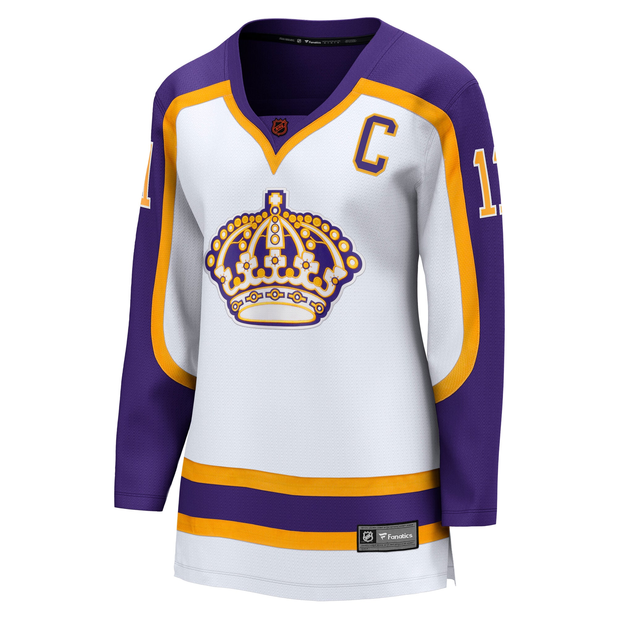 Alternative view of Women's Los Angeles Kings Anze Kopitar White Special Edition 2.0 Breakaway Captain's Patch Jersey - JS248 