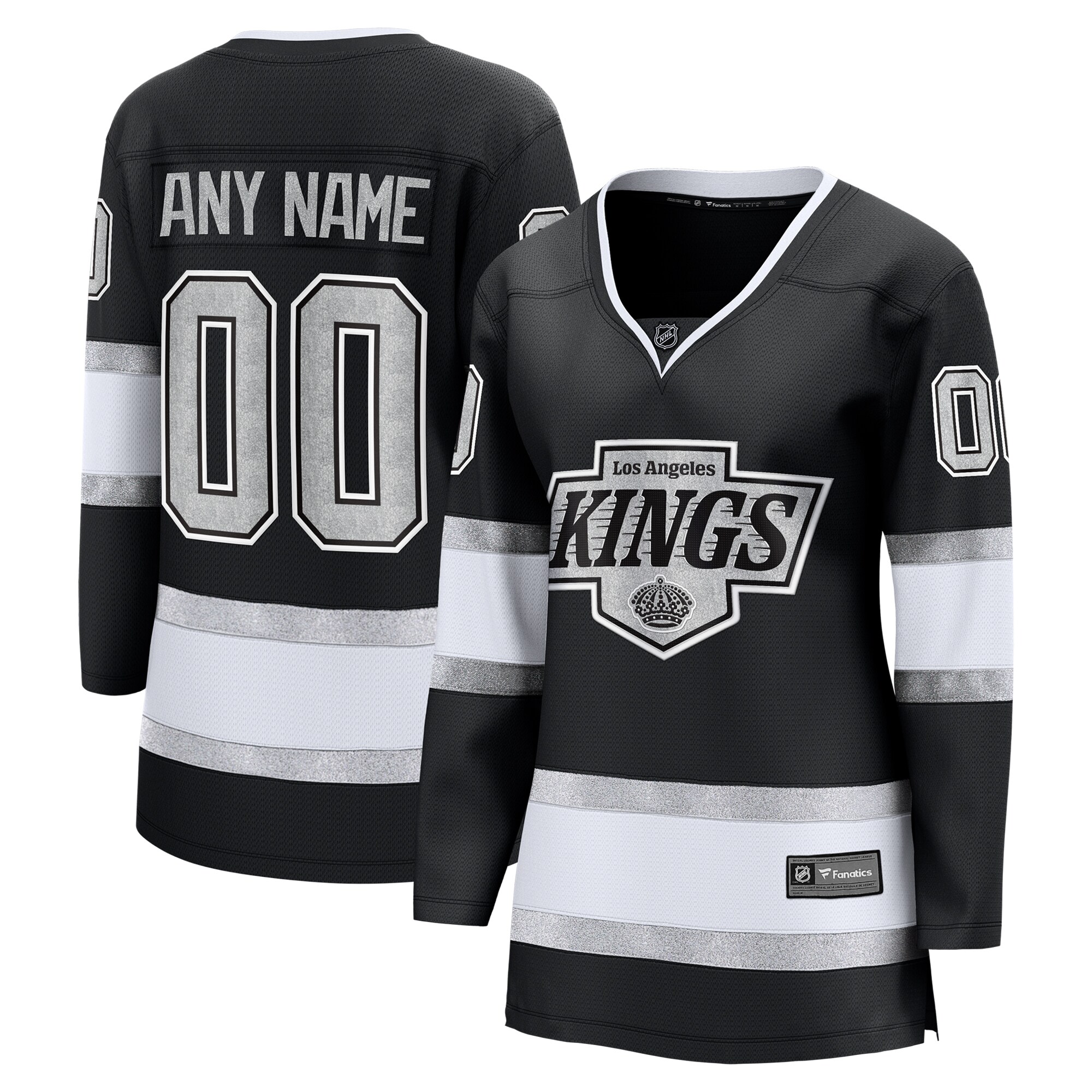 Women's Los Angeles Kings Black Home Breakaway Custom Jersey - JS767 