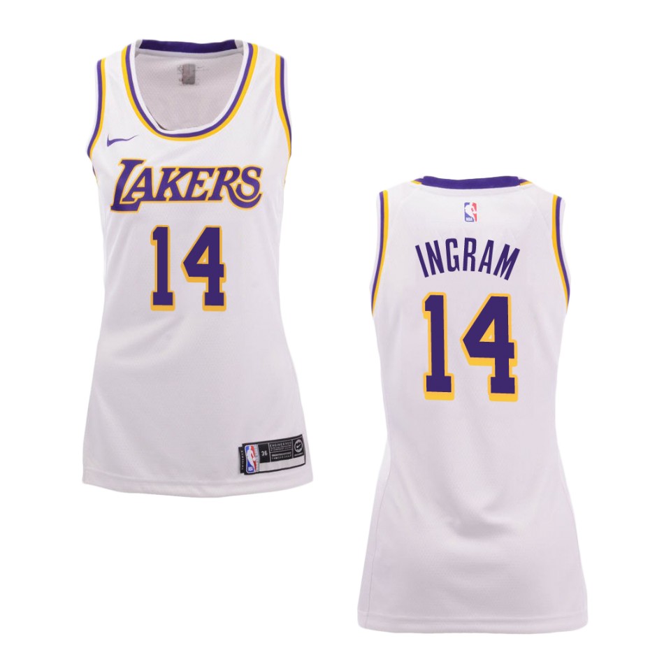 Women's Los Angeles Lakers #14 Brandon Ingram Association Swingman Jersey - White