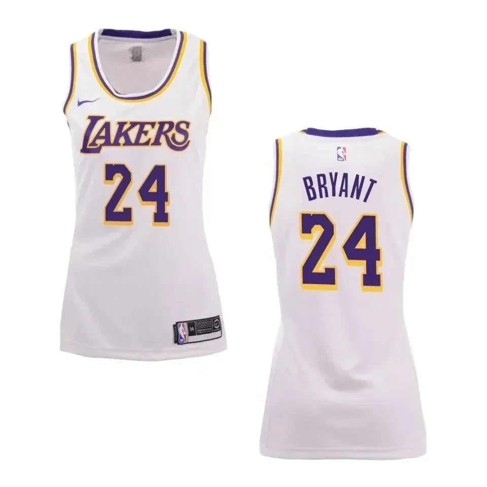 Women's Los Angeles Lakers 24 Kobe Bryant Association Swingman Jersey - White - JS731 