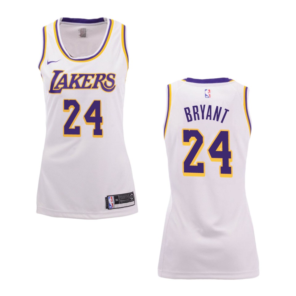 Women's Los Angeles Lakers #24 Kobe Bryant Association Swingman Jersey - White