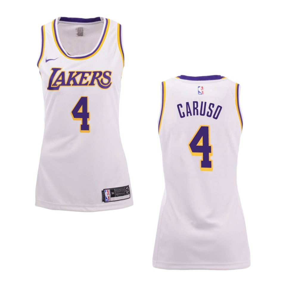 Women's Los Angeles Lakers #4 Alex Caruso Association Swingman Jersey - White