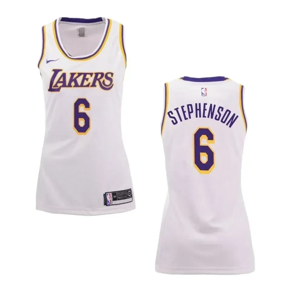 Women's Los Angeles Lakers 6 Lance Stephenson Association Swingman Jersey - White - JS645 